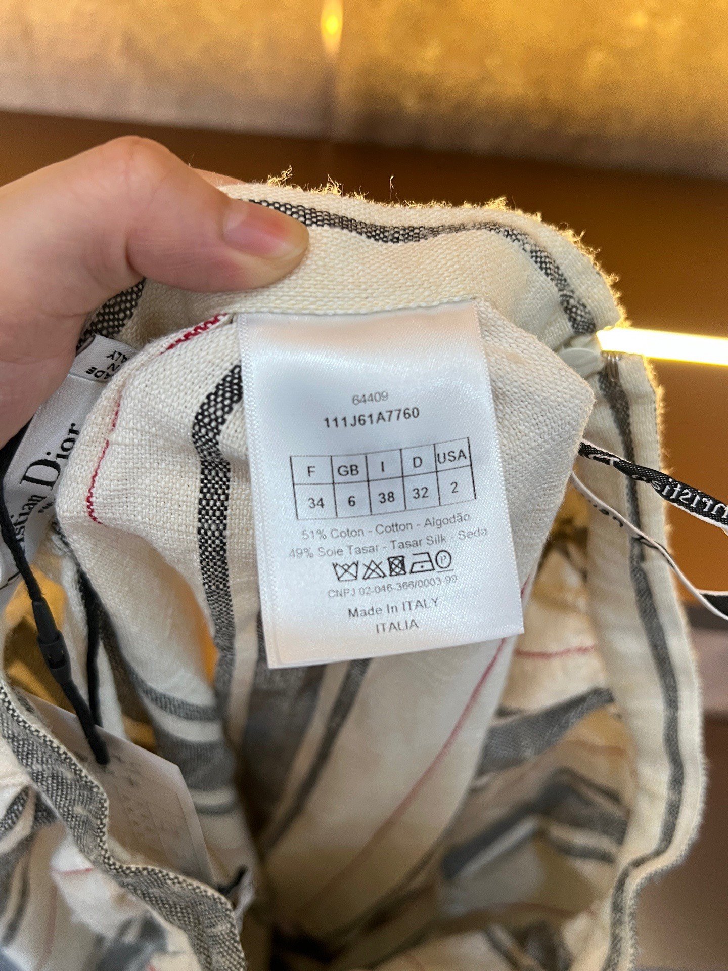 Dior Striped Print Skirt — back