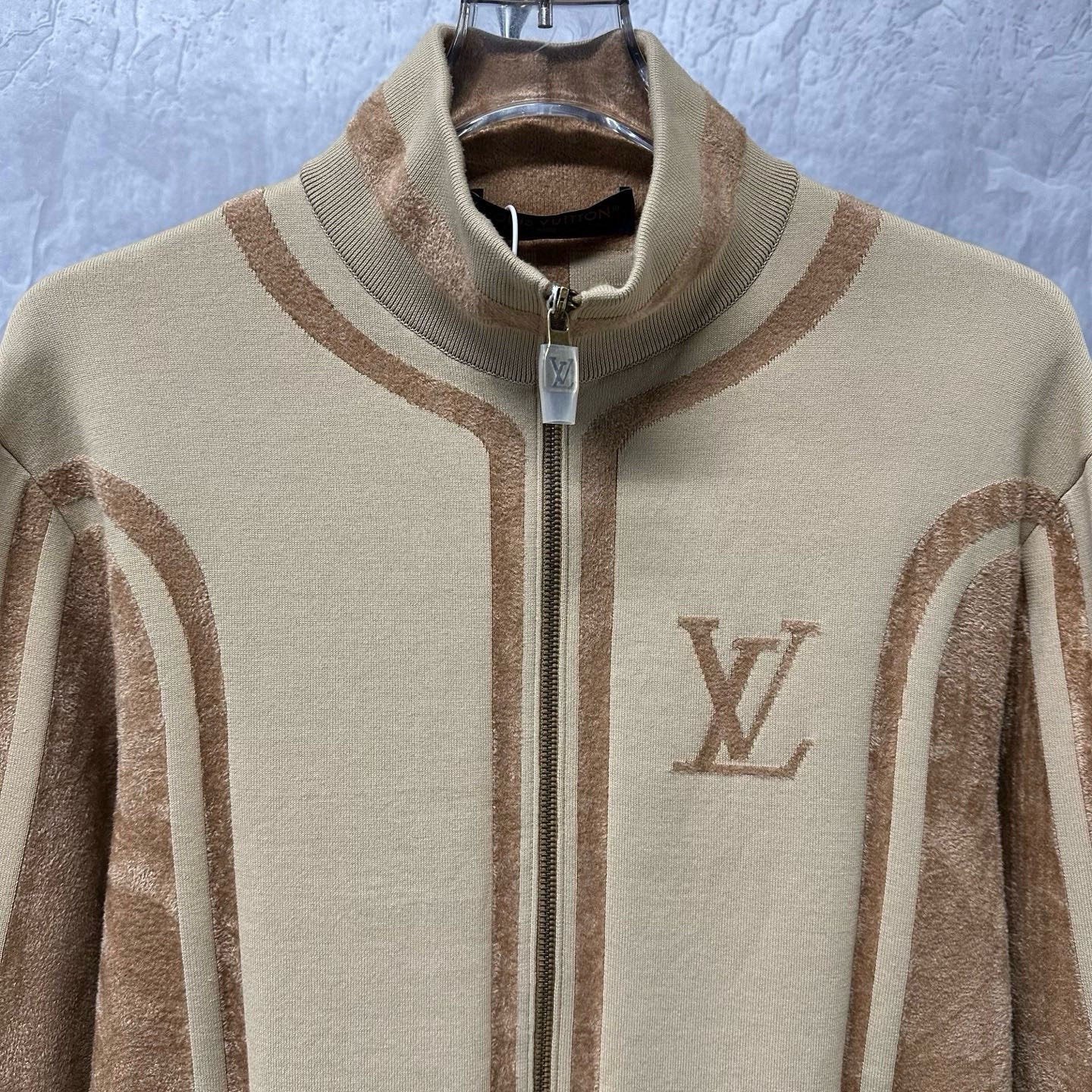 Louis Vuitton LV SS26 Logo Knit Zip Jacket — front