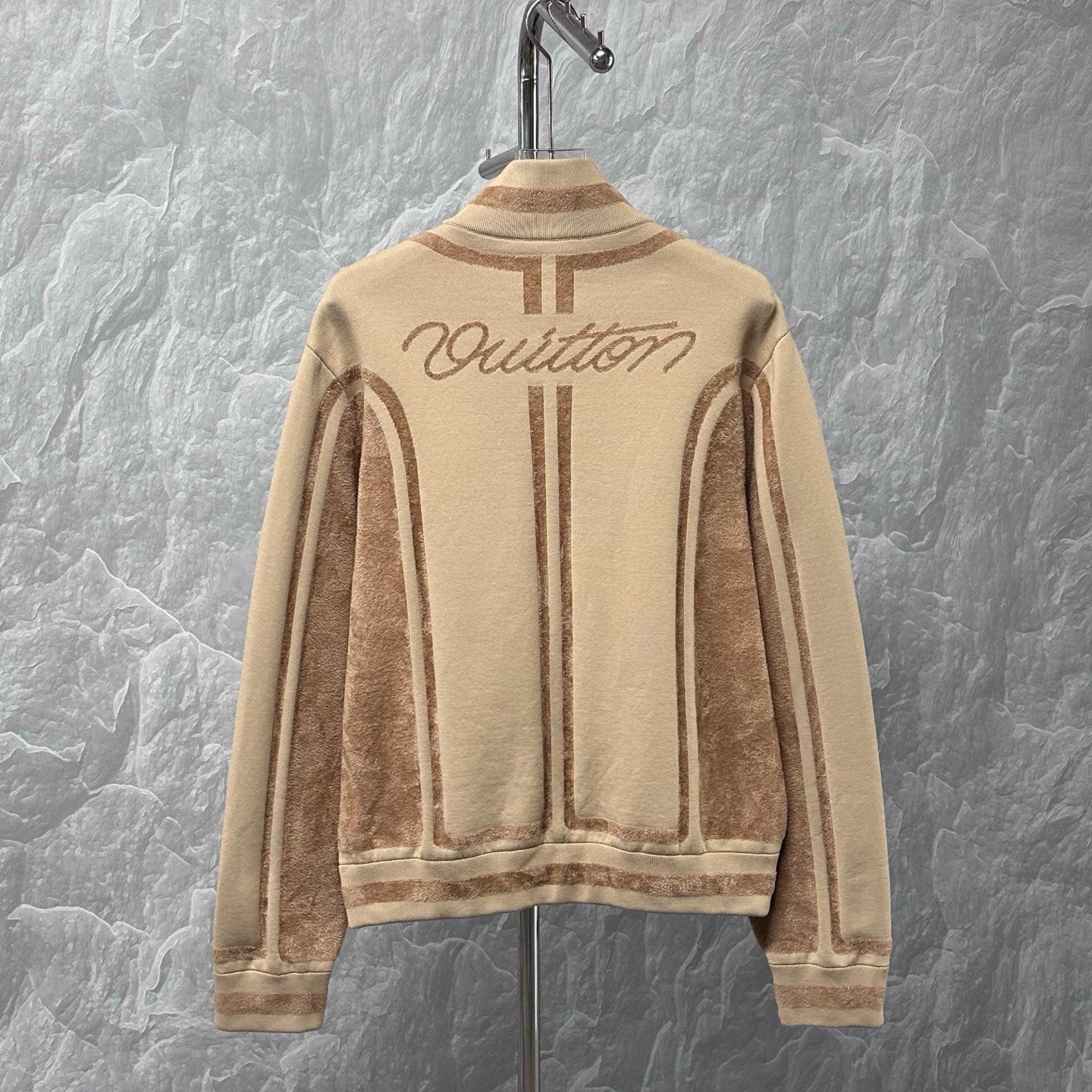 Louis Vuitton LV SS26 Logo Knit Zip Jacket — back