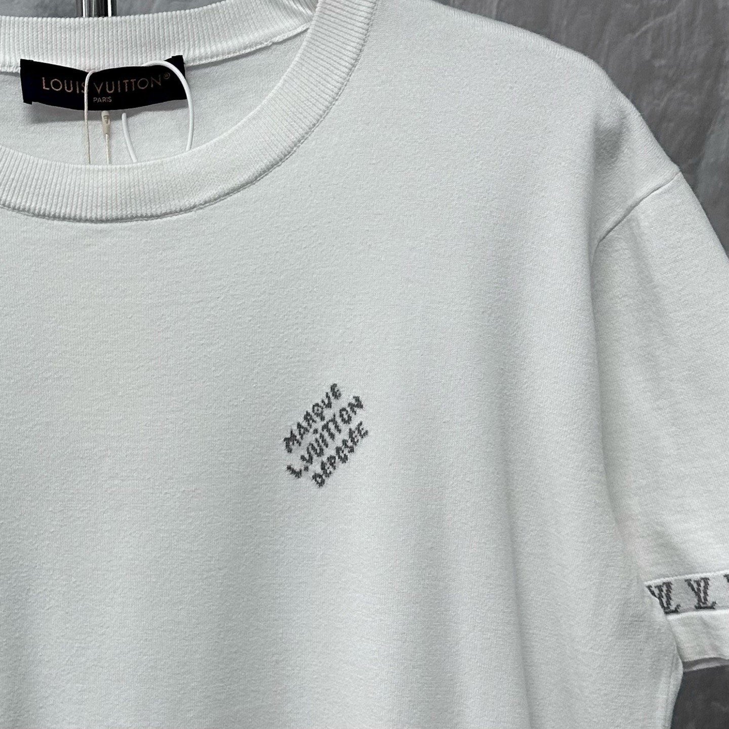 Louis Vuitton SS24 Embroidered Knit Short Sleeve T-shirt — detail