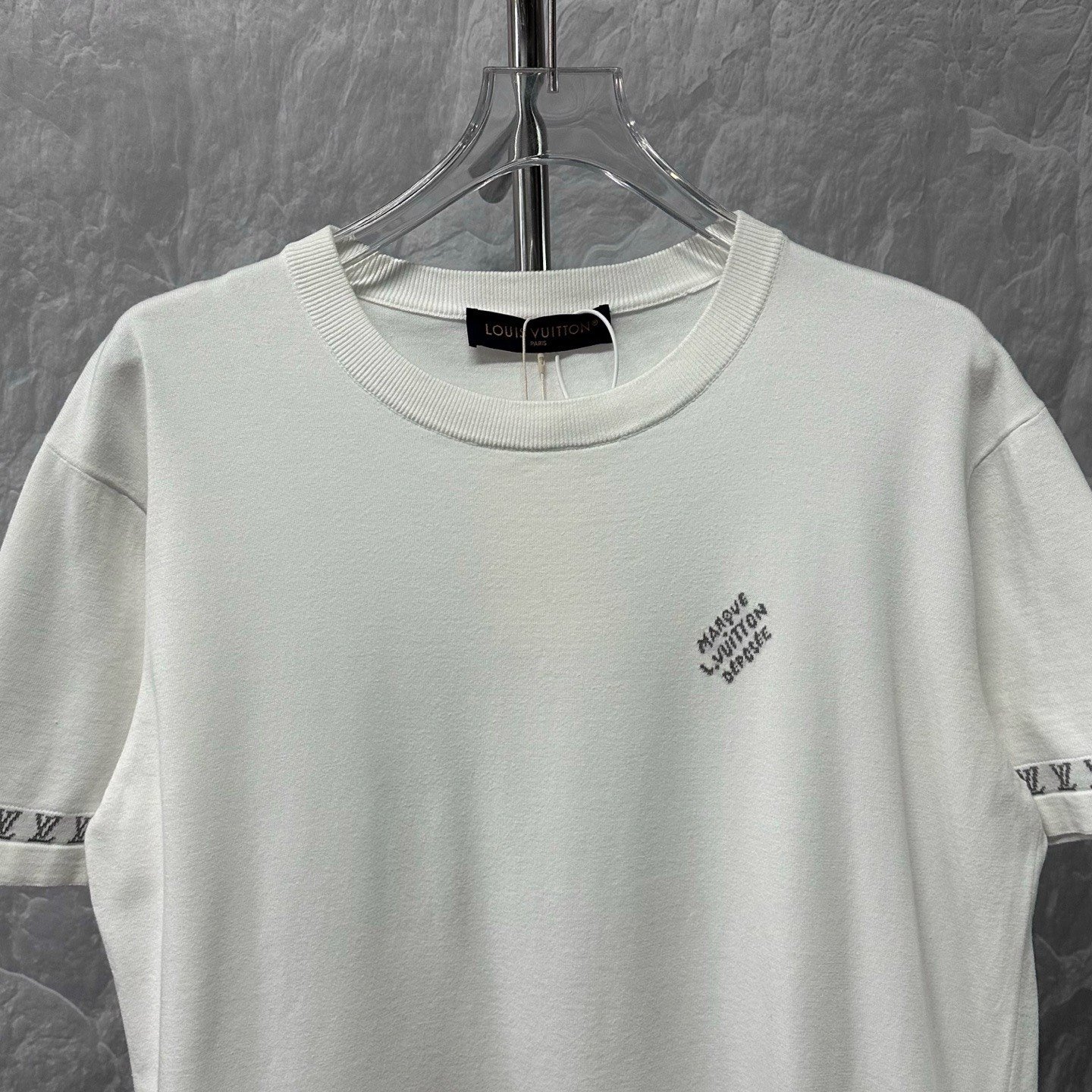 Louis Vuitton SS24 Embroidered Knit Short Sleeve T-shirt — front
