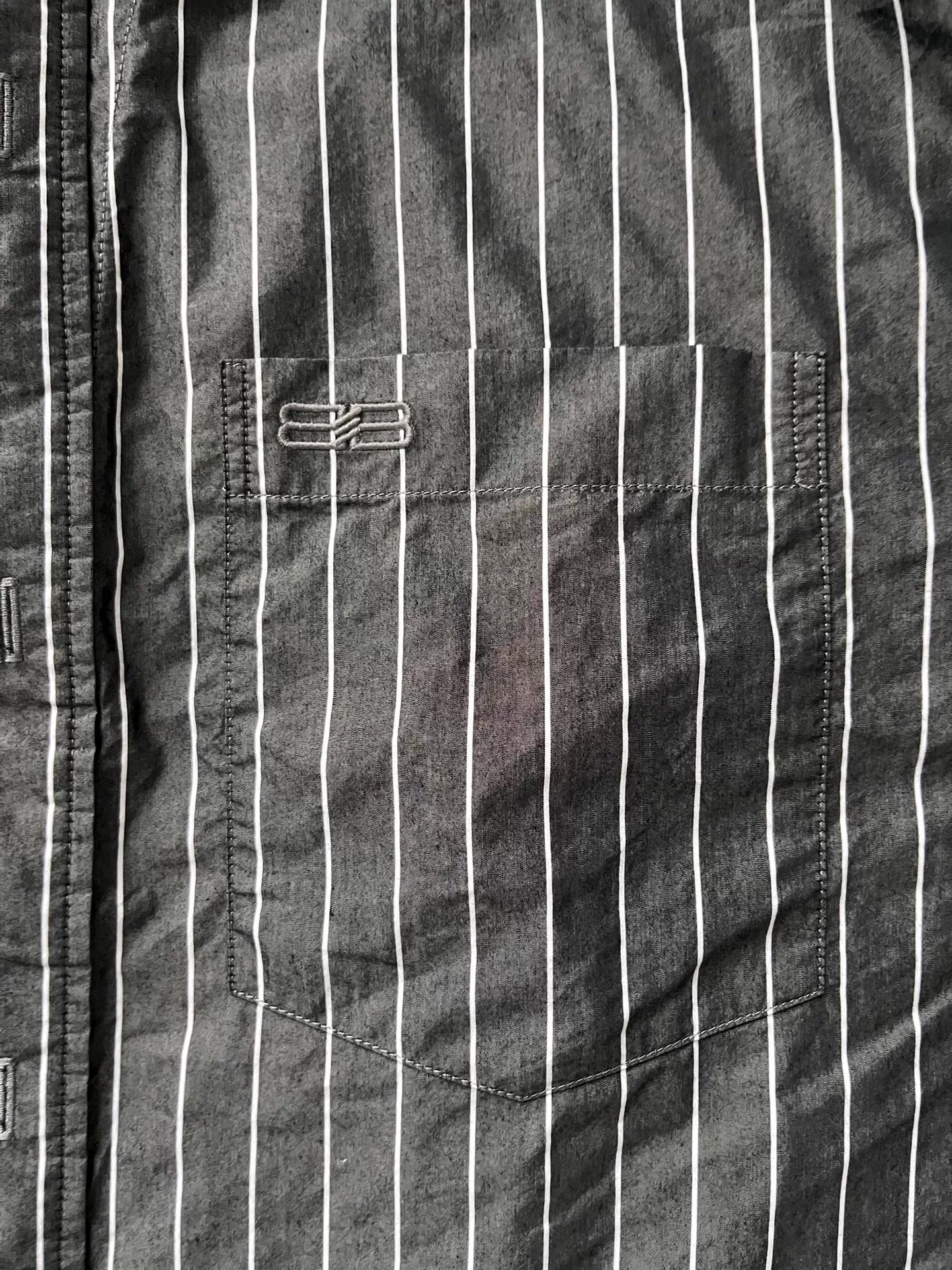 Balenciaga Striped Fake Two-Piece Button-Down Shirt — detail