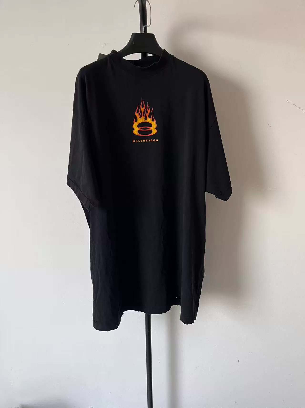 Balenciaga Flame Logo Loose Short-Sleeve T-Shirt