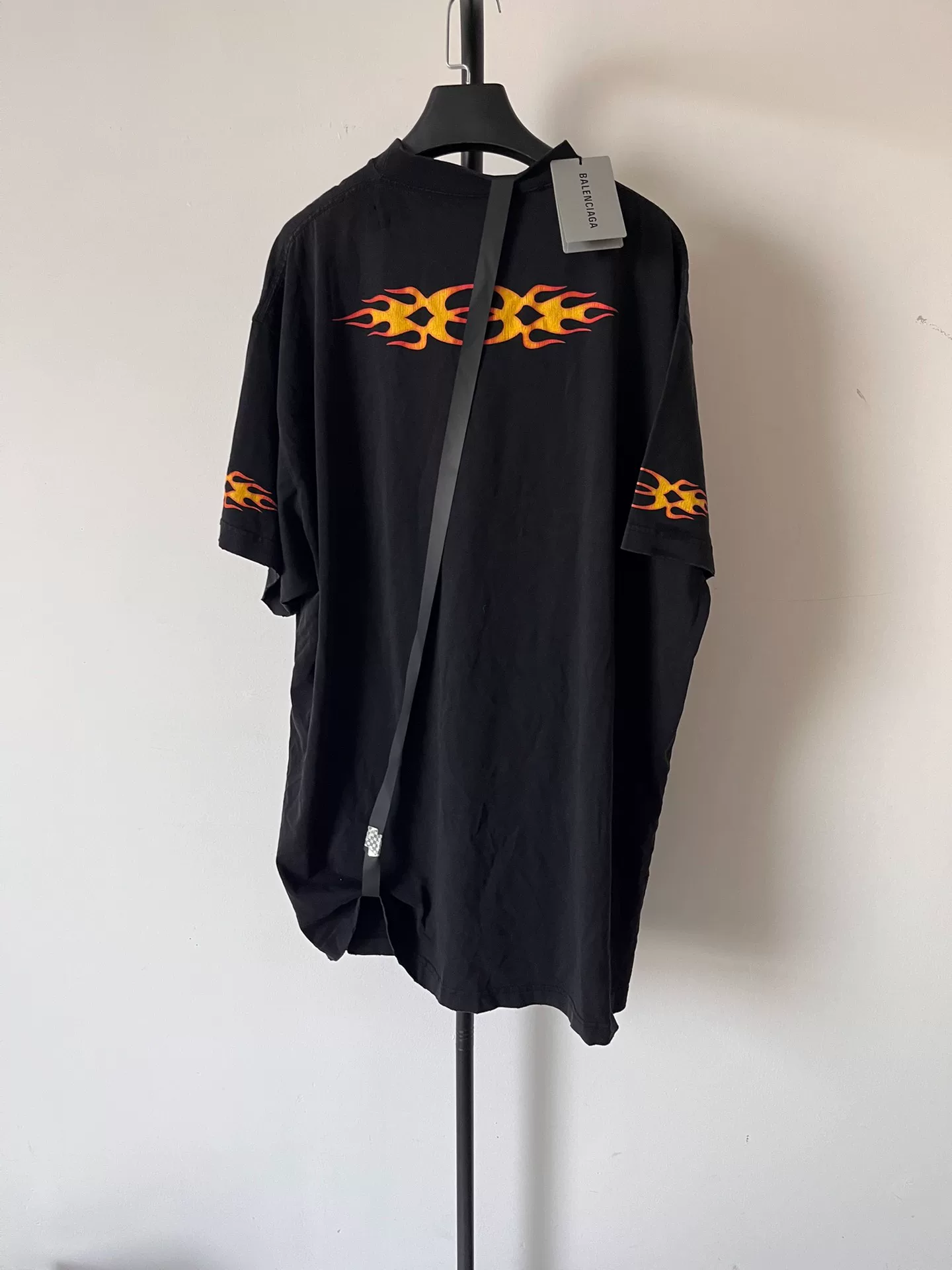 Balenciaga Flame Logo Loose Short-Sleeve T-Shirt — front