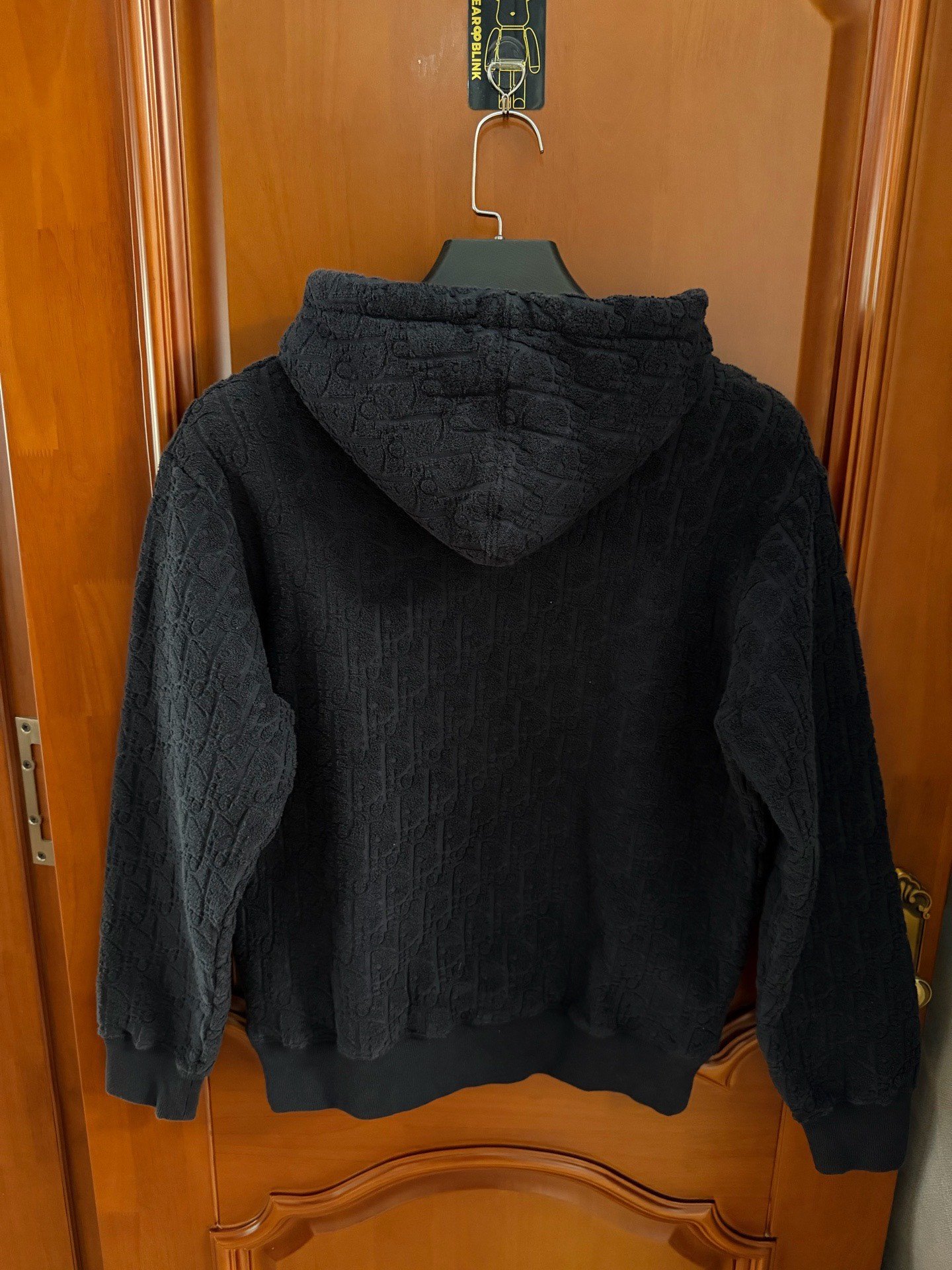 Dior Black Embossed Pattern Hoodie — front