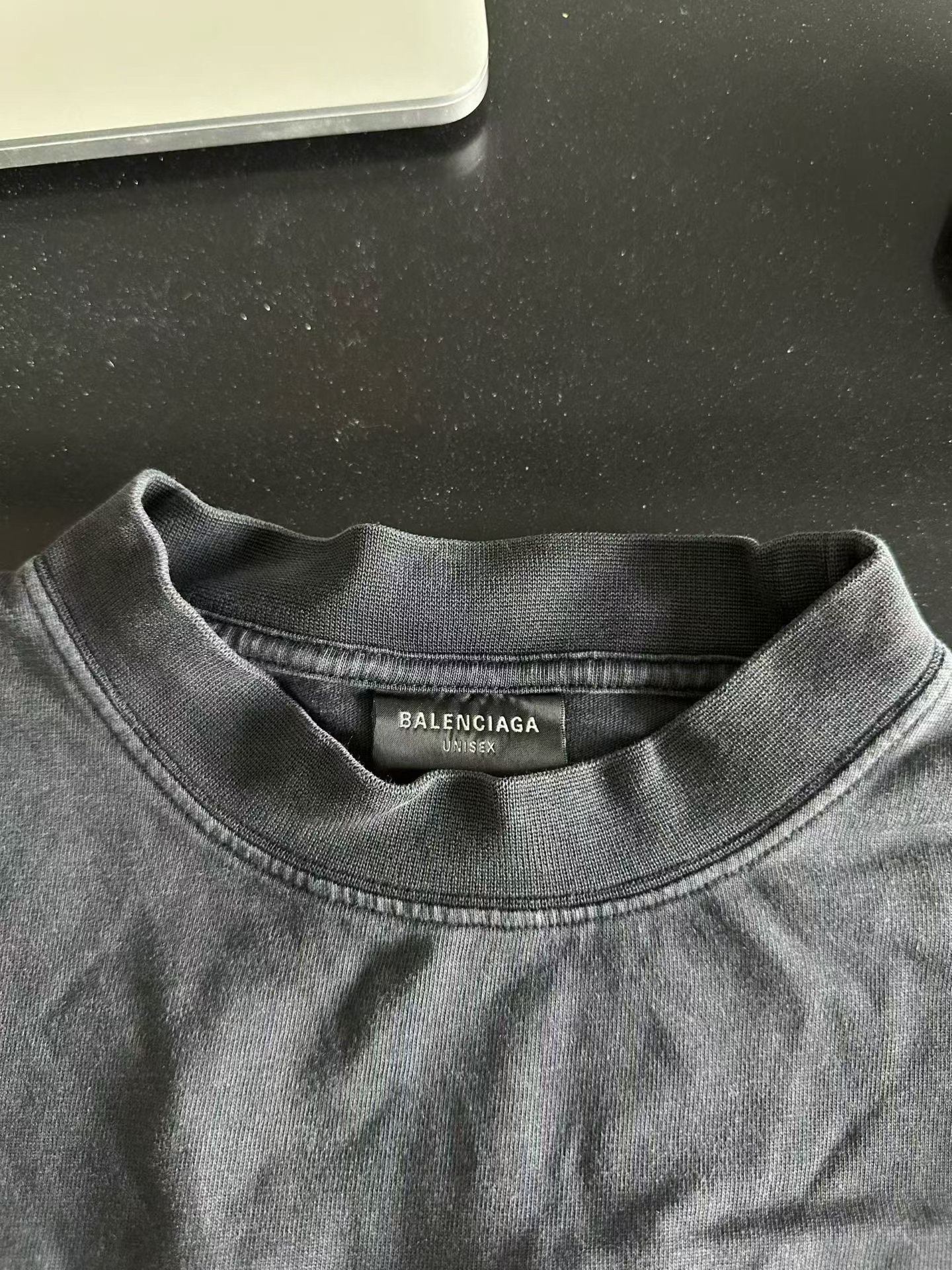 Balenciaga Black Red Shield Print Long Sleeve — detail