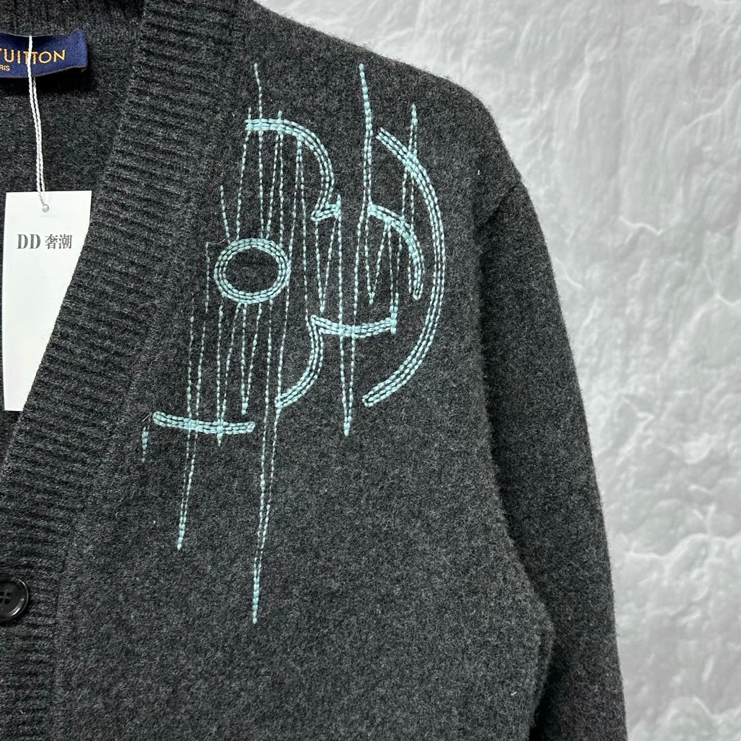 Louis Vuitton ECG Embroidery Wool Coat — detail