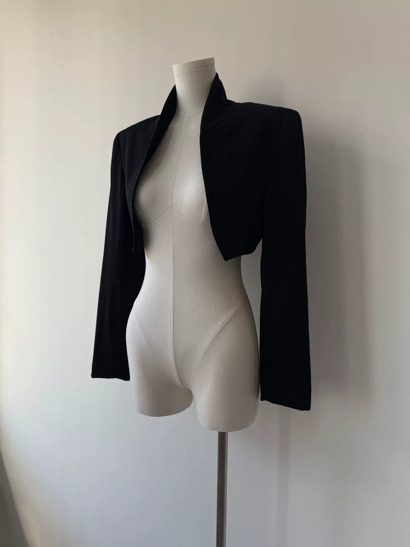 comme des Garcons Knight Wool Cropped Jacket — front