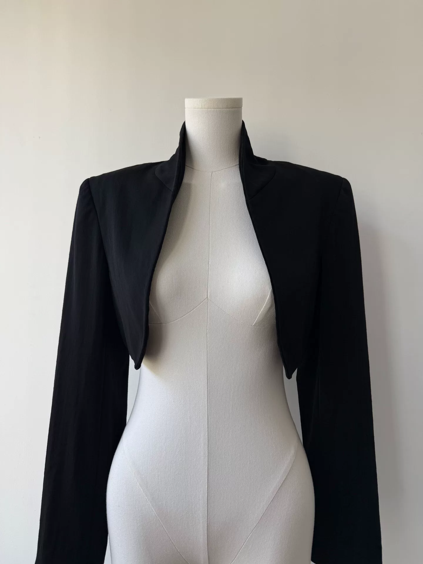 comme des Garcons Knight Wool Cropped Jacket — detail