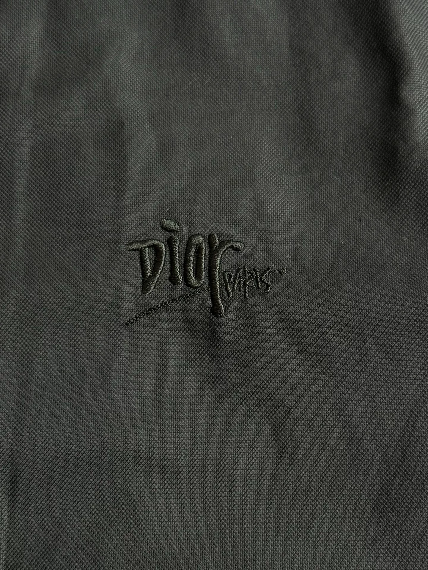 Dior Embroidered Logo Long-Sleeve Shirt — detail