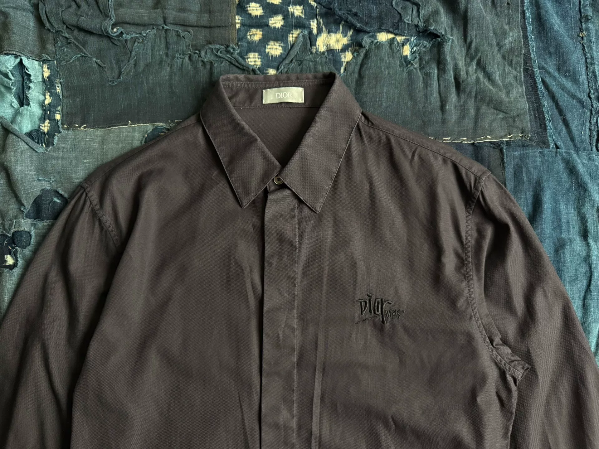 Dior Embroidered Logo Long-Sleeve Shirt — back