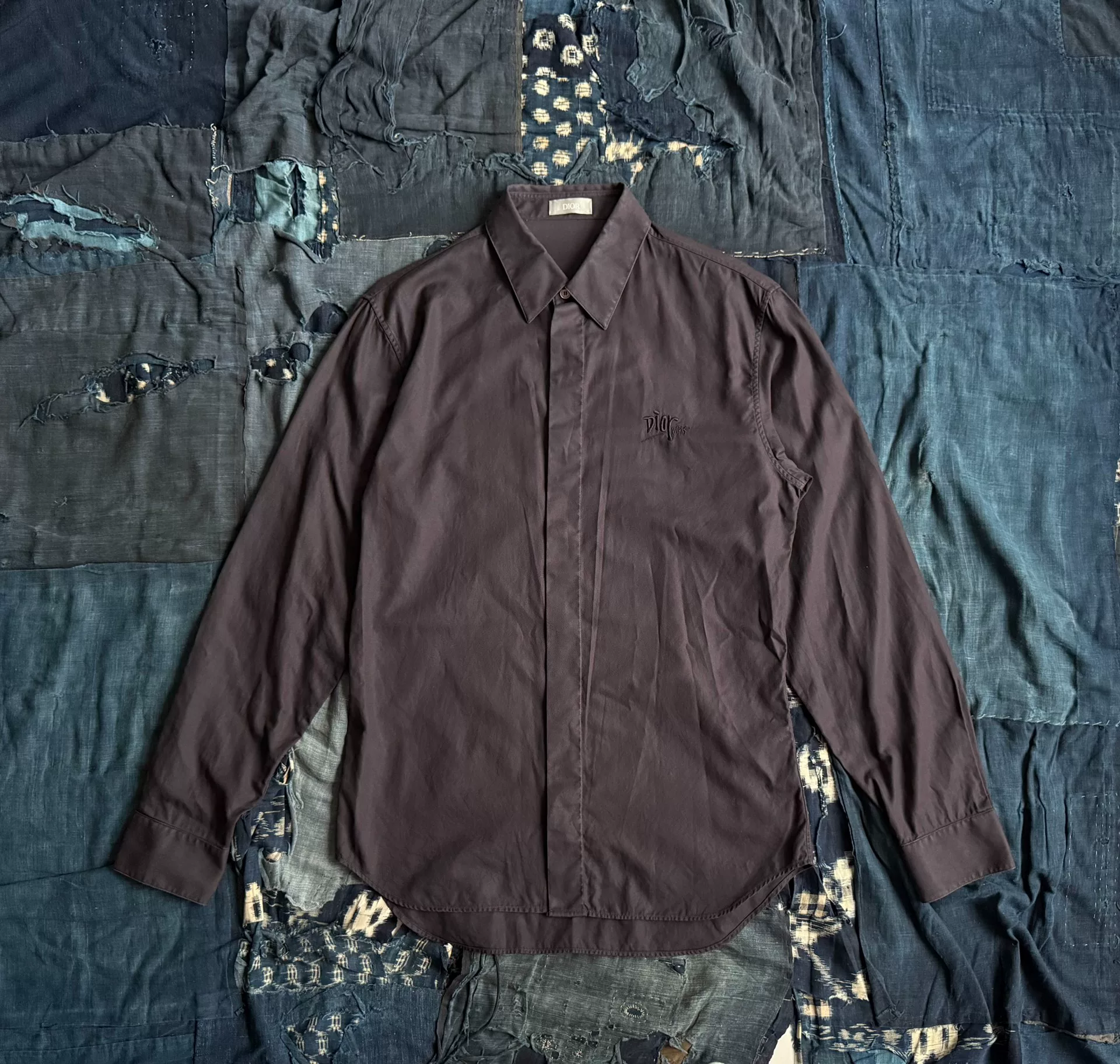 Dior Embroidered Logo Long-Sleeve Shirt