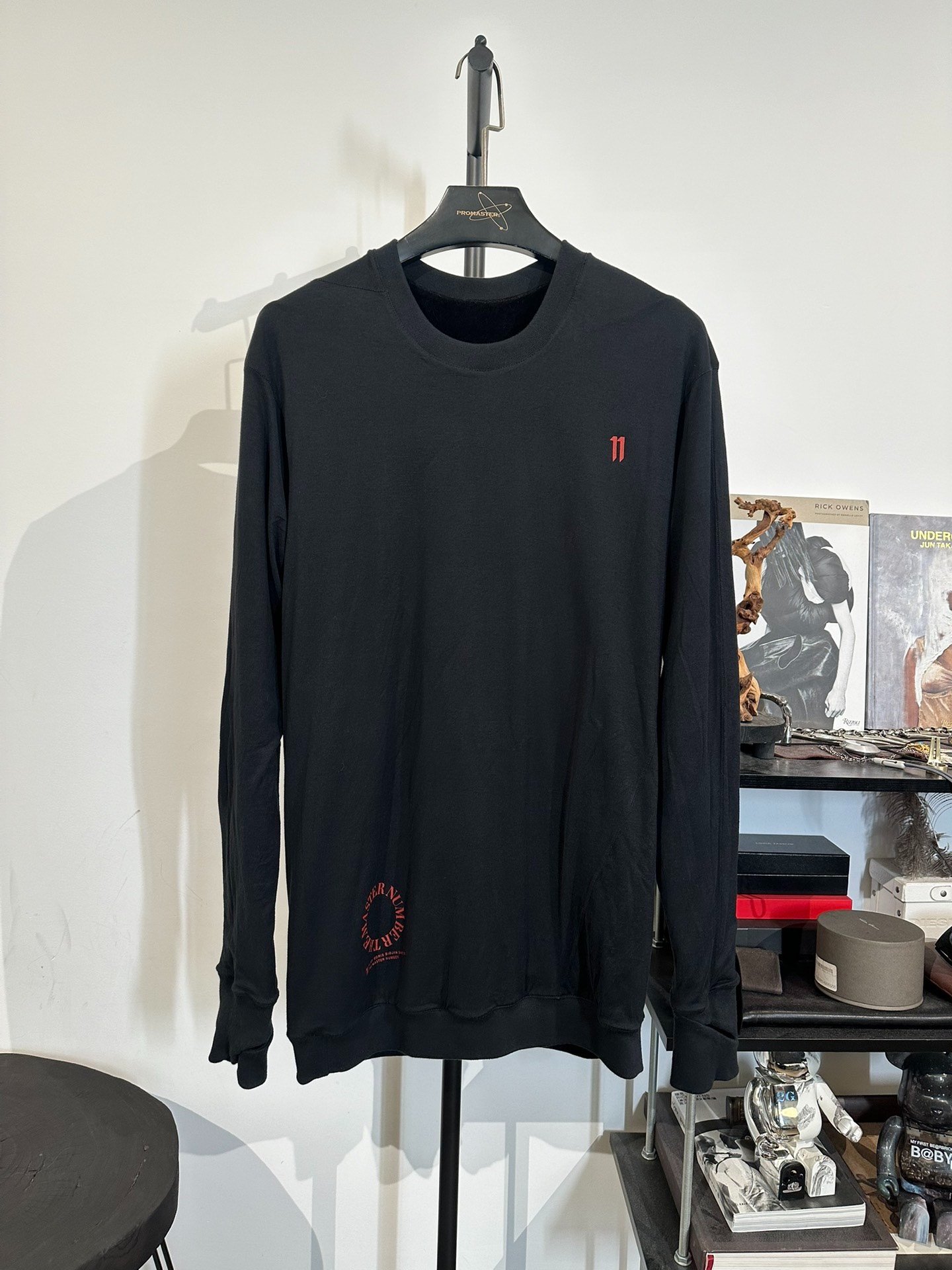 Boris Bidjan Saberi Crewneck Sweatshirt Red Print — front