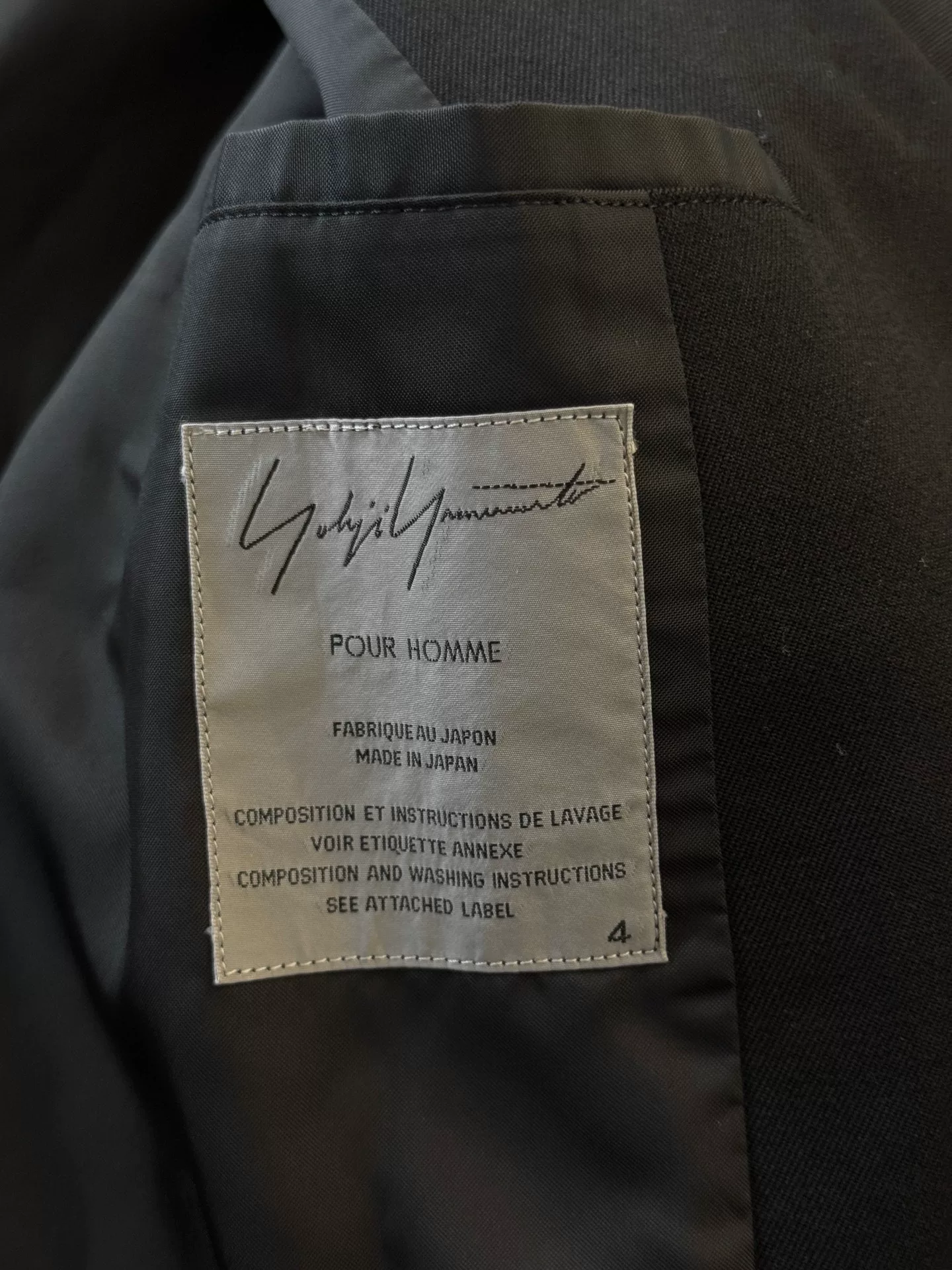 Yohji Yamamoto 04aw Zip Long Blazer — label