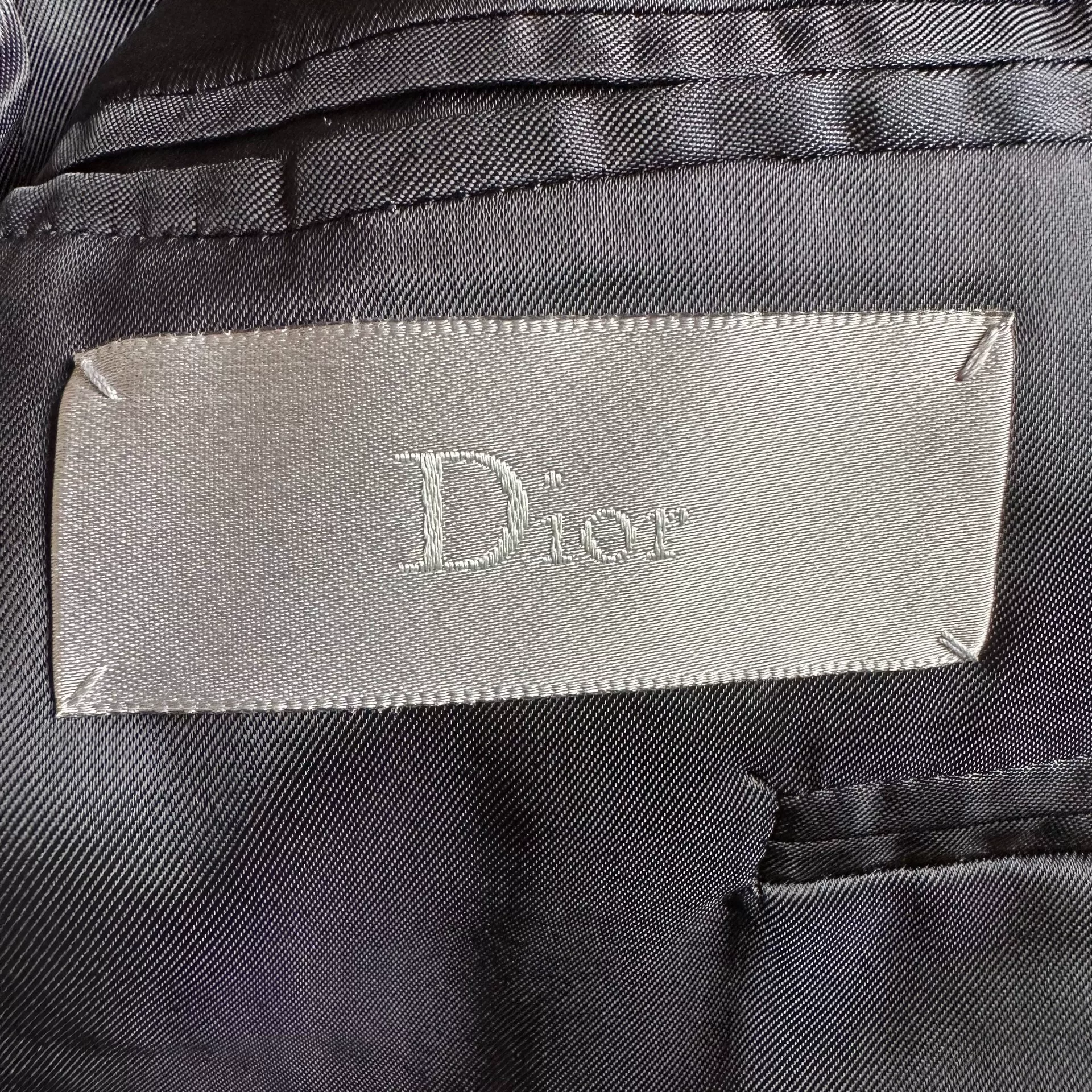 Dior Black Linen Peak Lapel Jacket — back