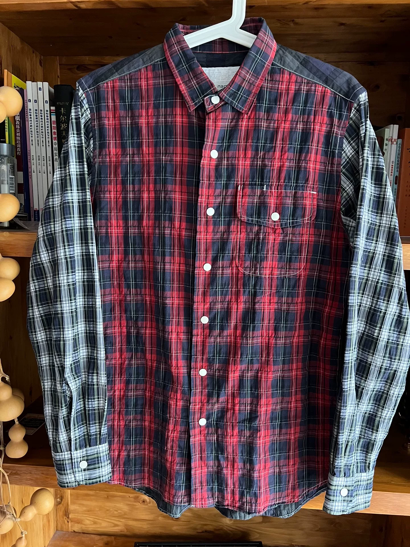 Nanamica Plaid Patchwork Long Sleeve Jacket