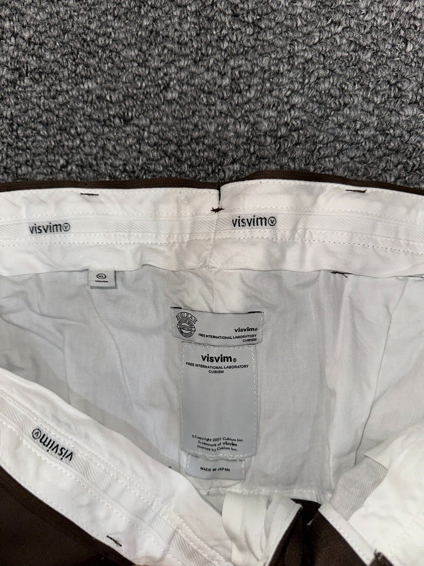 visvim Early Giza Pique 9-Point Pants — label