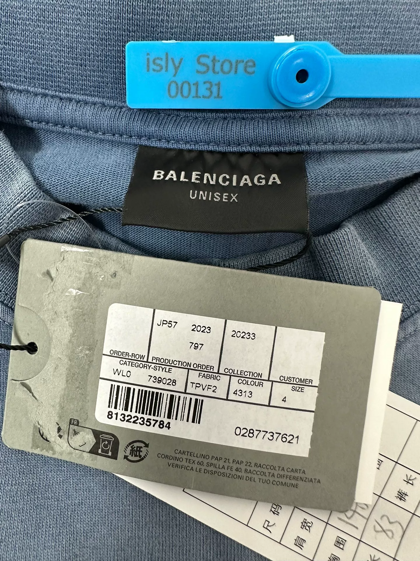 Balenciaga Overlapping Logo Short-Sleeve T-Shirt — back