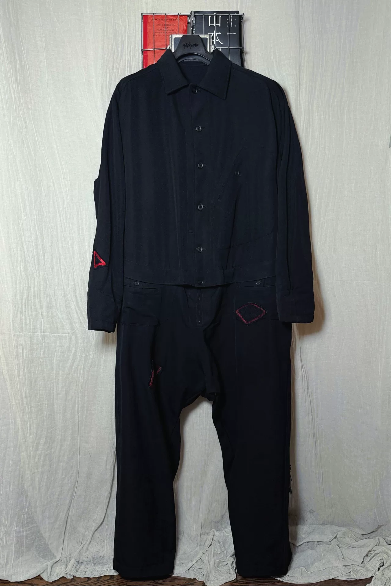 Yohji Yamamoto 20AW Embroidered Gaba Jumpsuit — detail