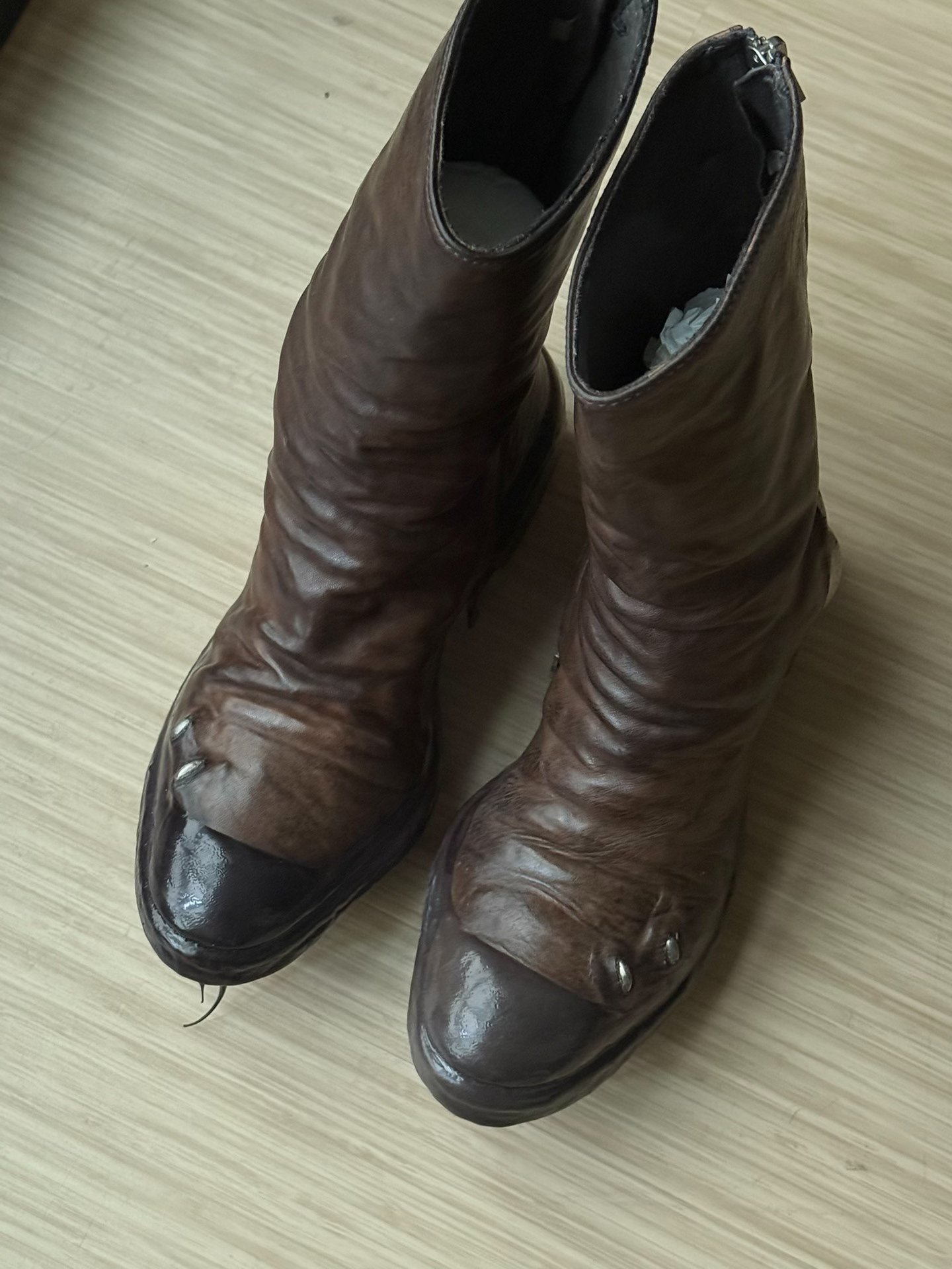 Carol Christian Poell High-Top Leather Boots — label