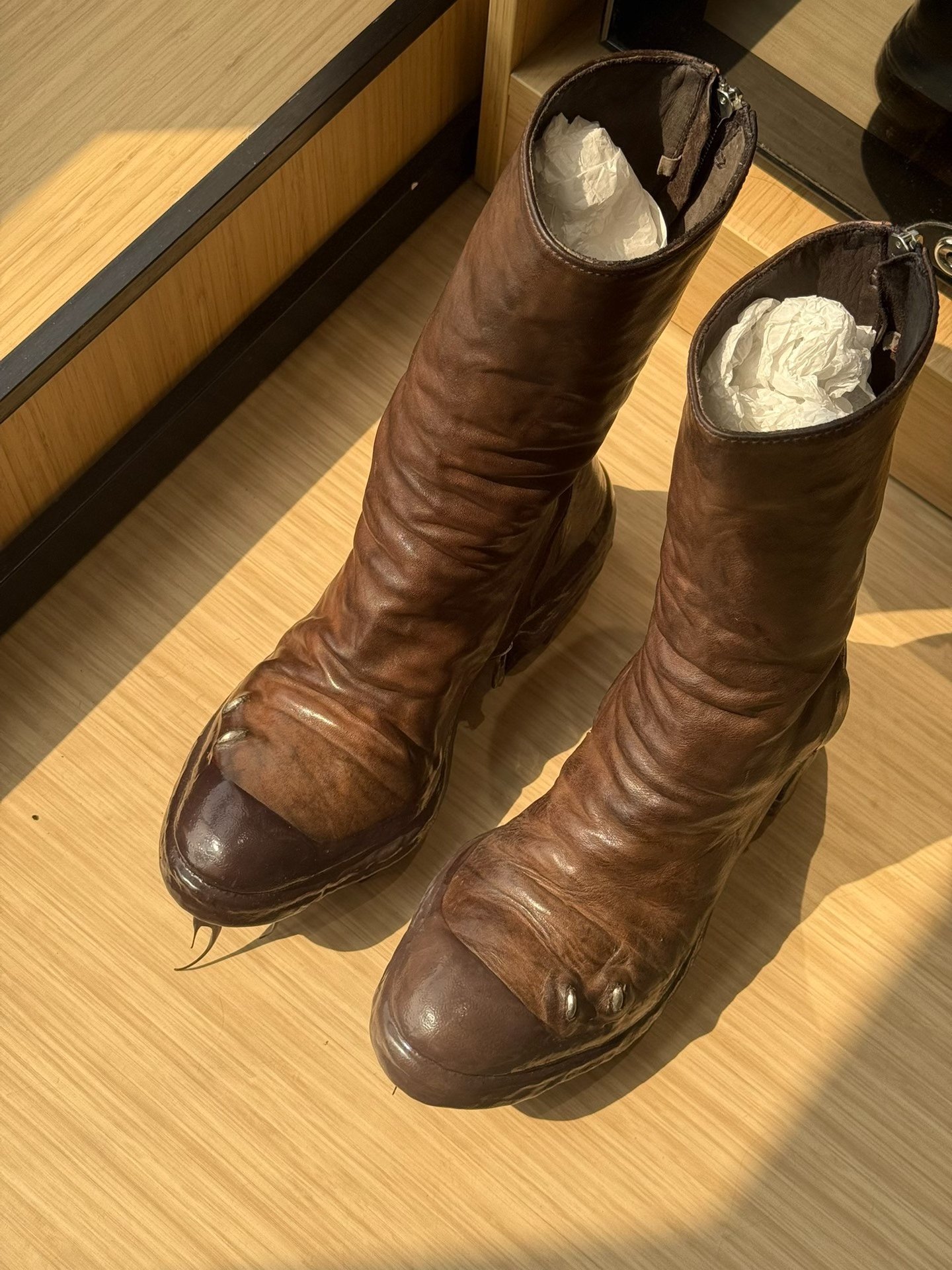 Carol Christian Poell High-Top Leather Boots — detail
