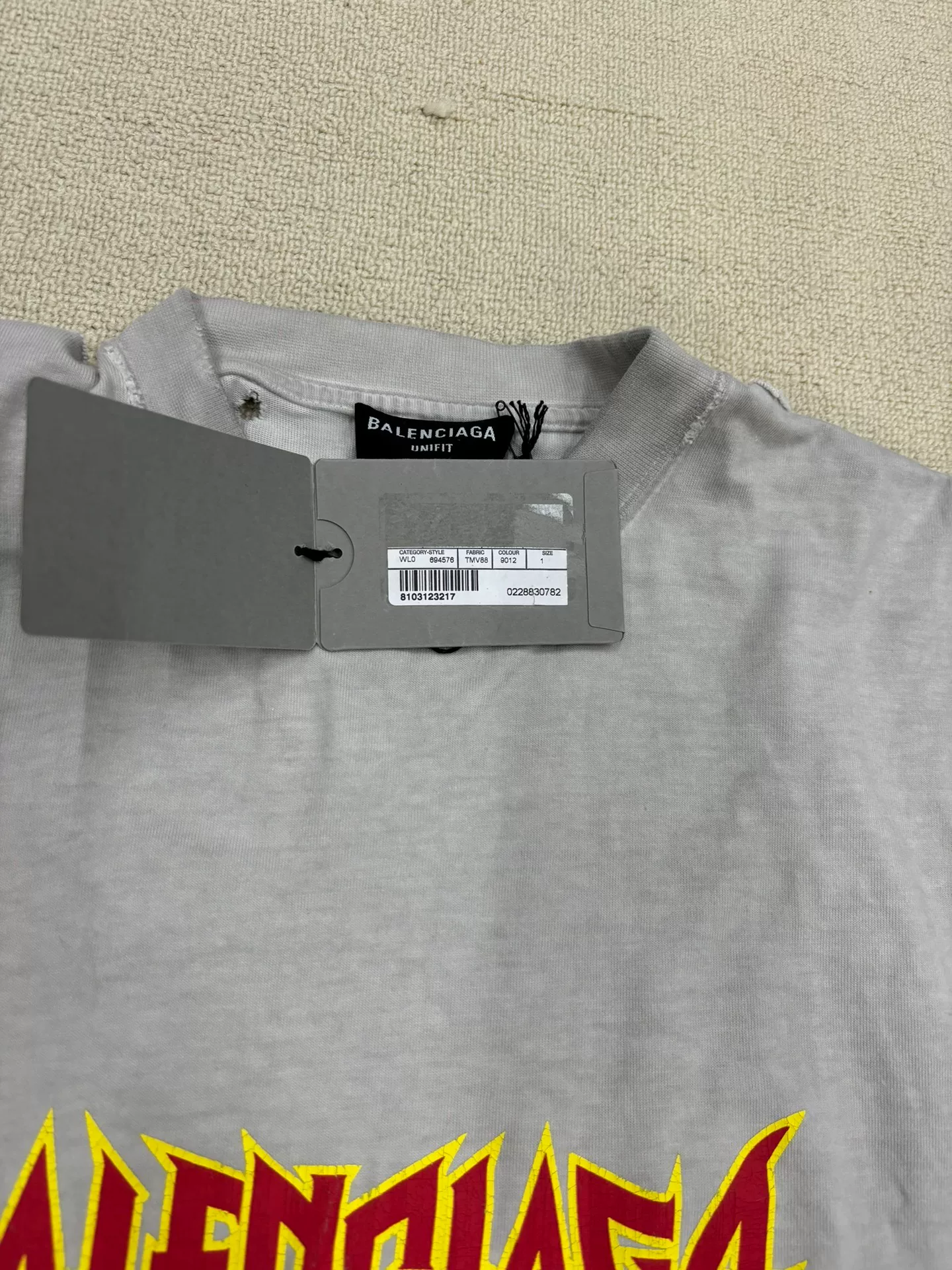 Balenciaga SS22 Metallica Oversized T-Shirt — detail
