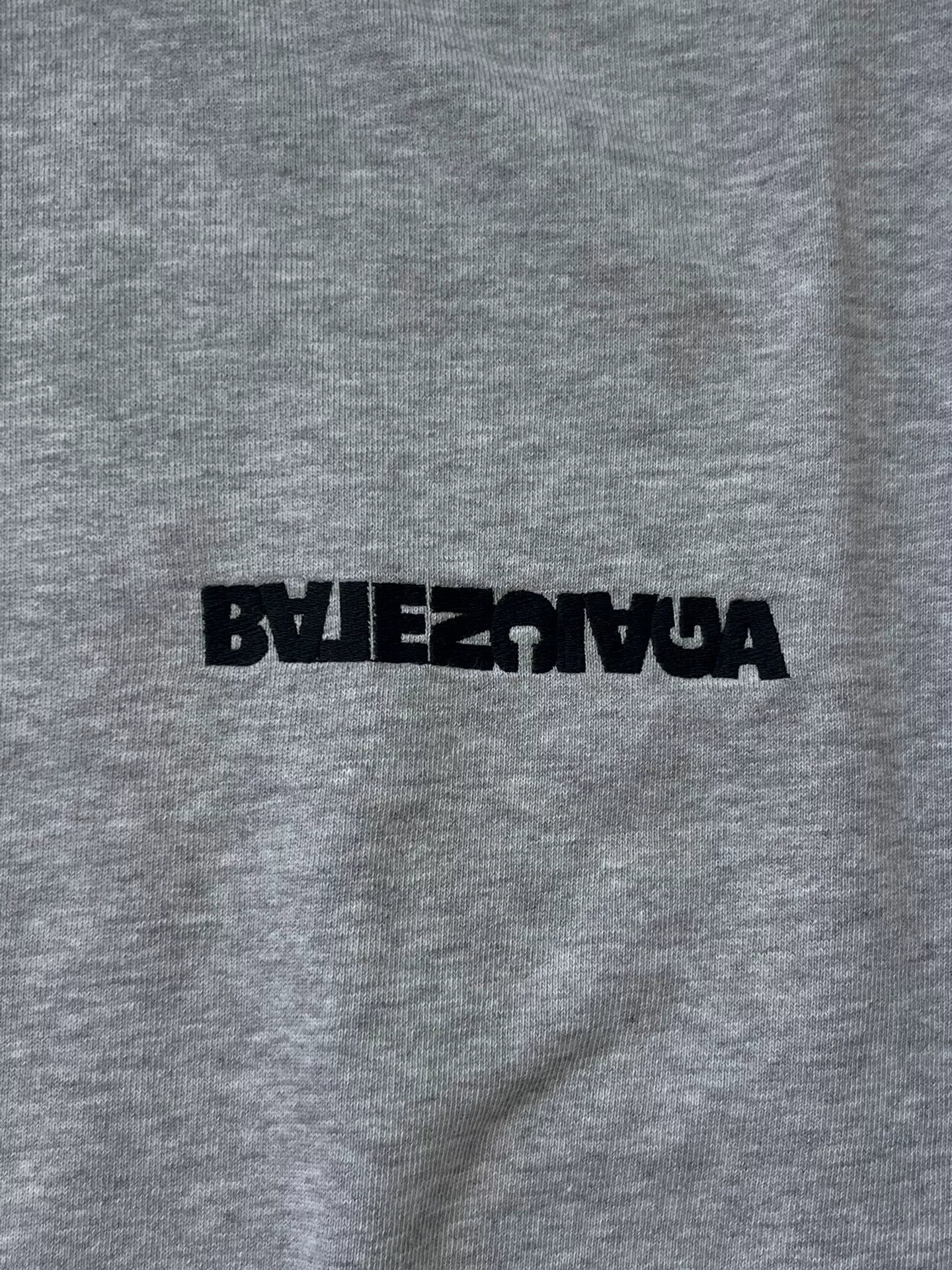 Balenciaga Gray Inverted Logo Hoodie — back