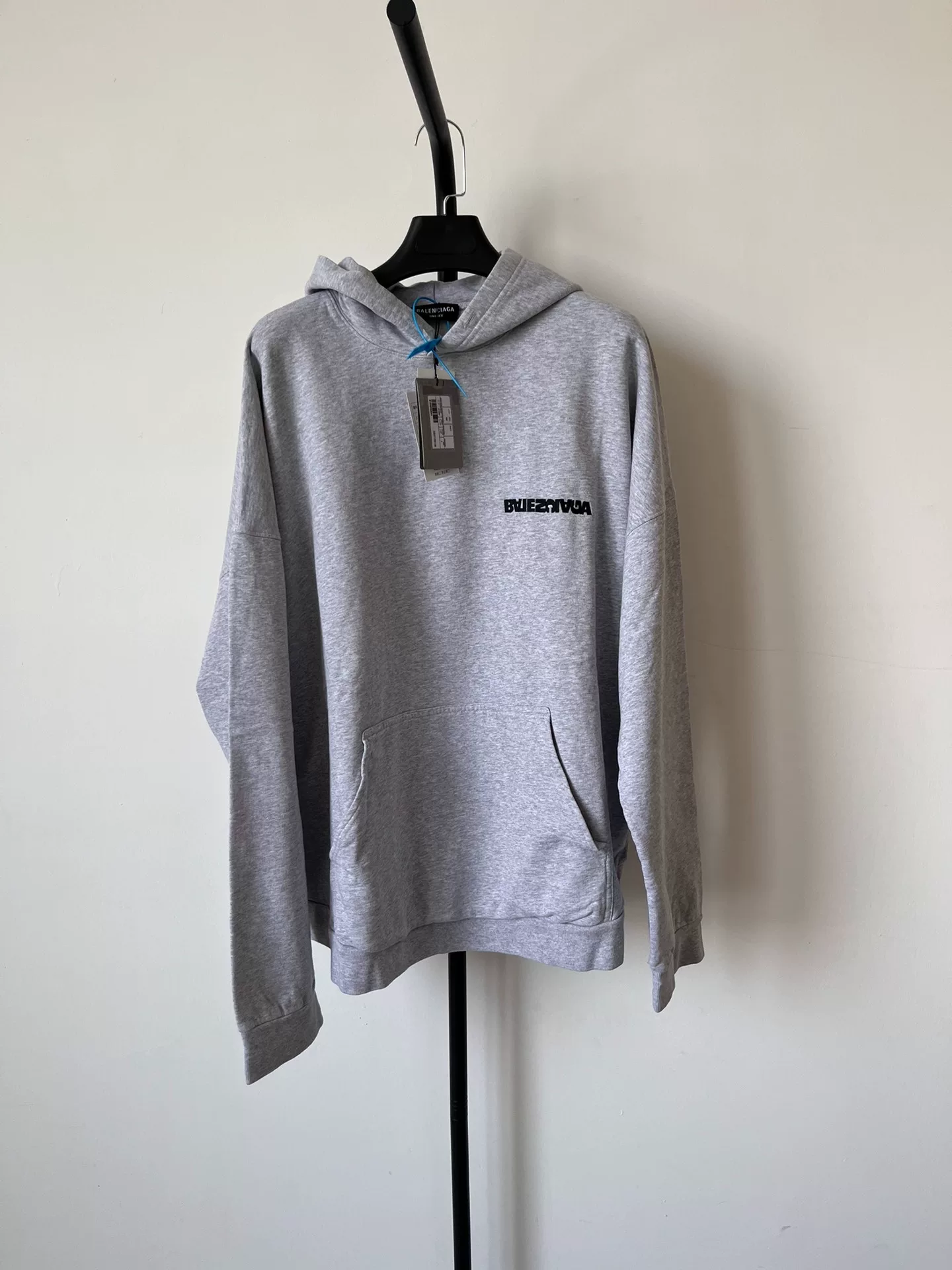 Balenciaga Gray Inverted Logo Hoodie