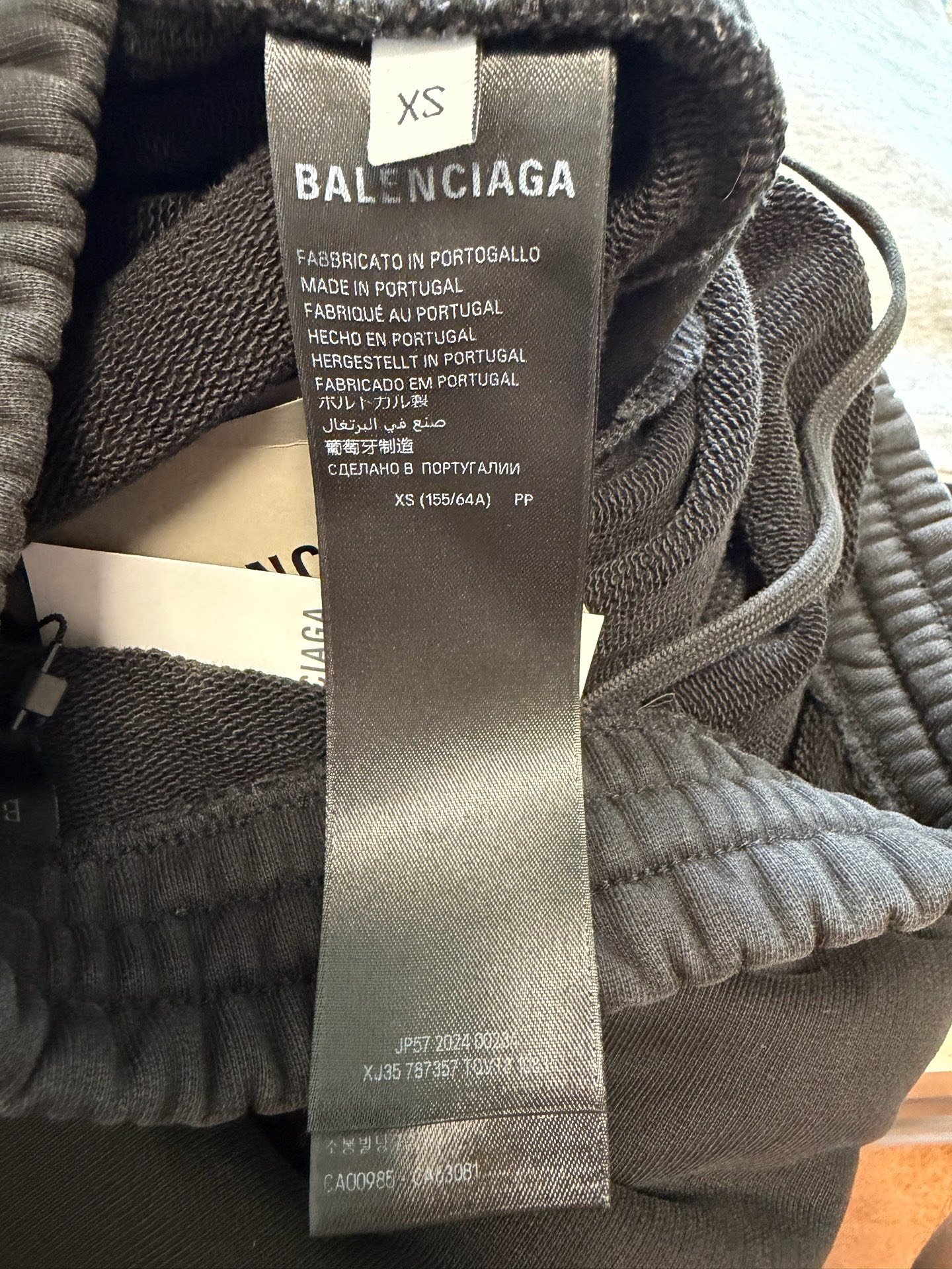 Balenciaga Black Reflective Logo Sweatpants — back