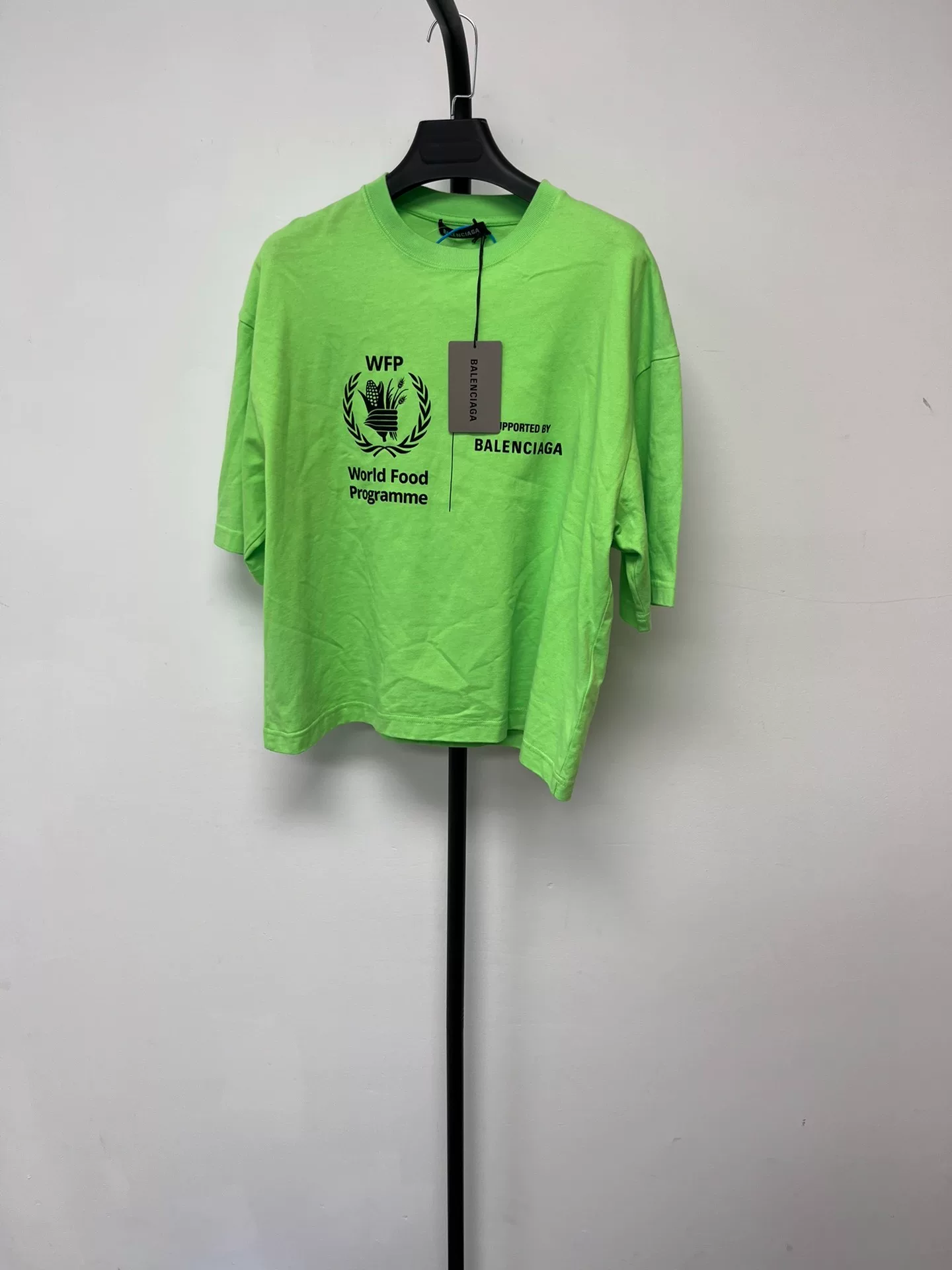 Balenciaga WFP Neon Green Short-Sleeve Tee