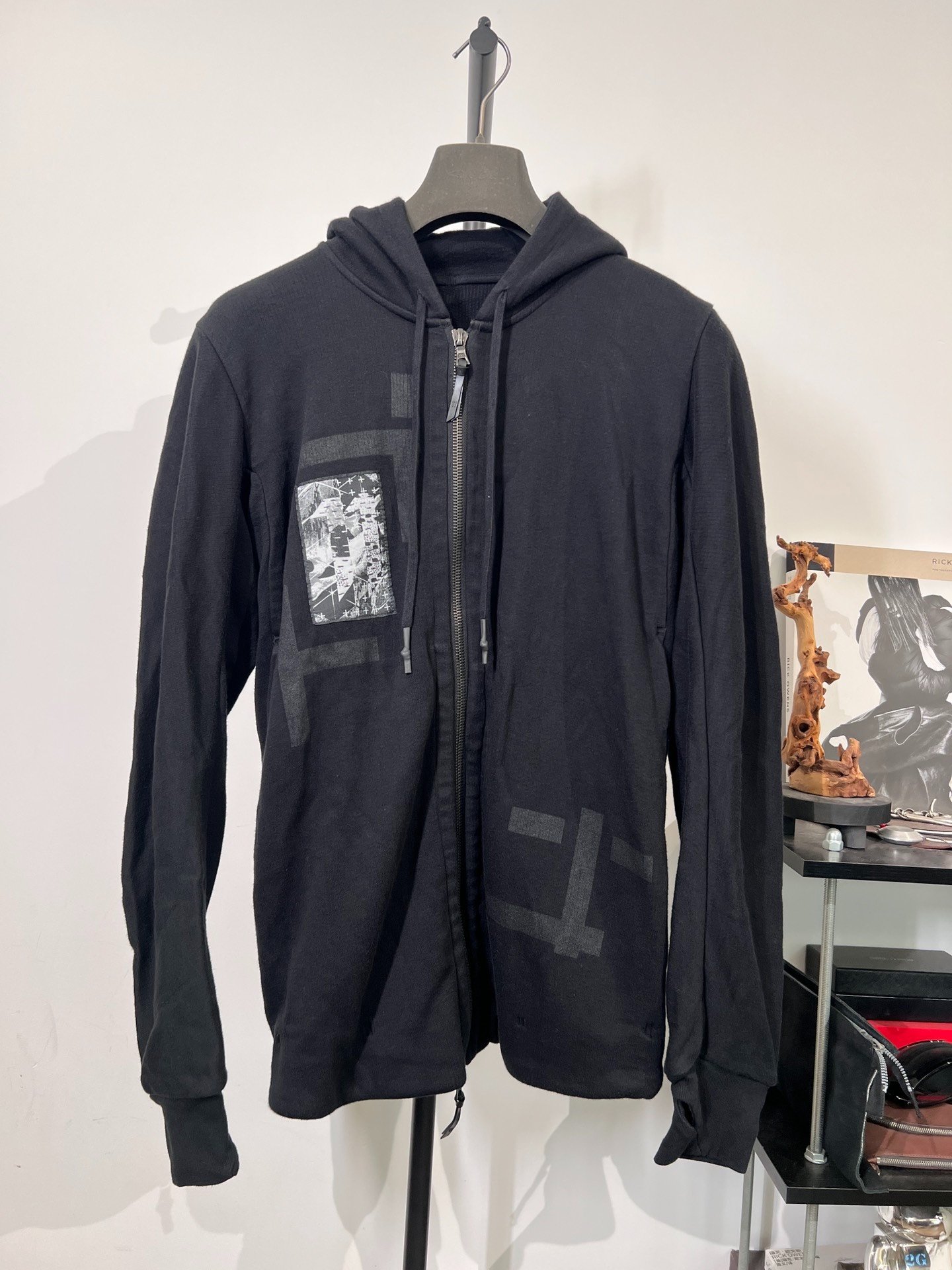 11by BBS Black Hooded Sweatshirt Jacket — front