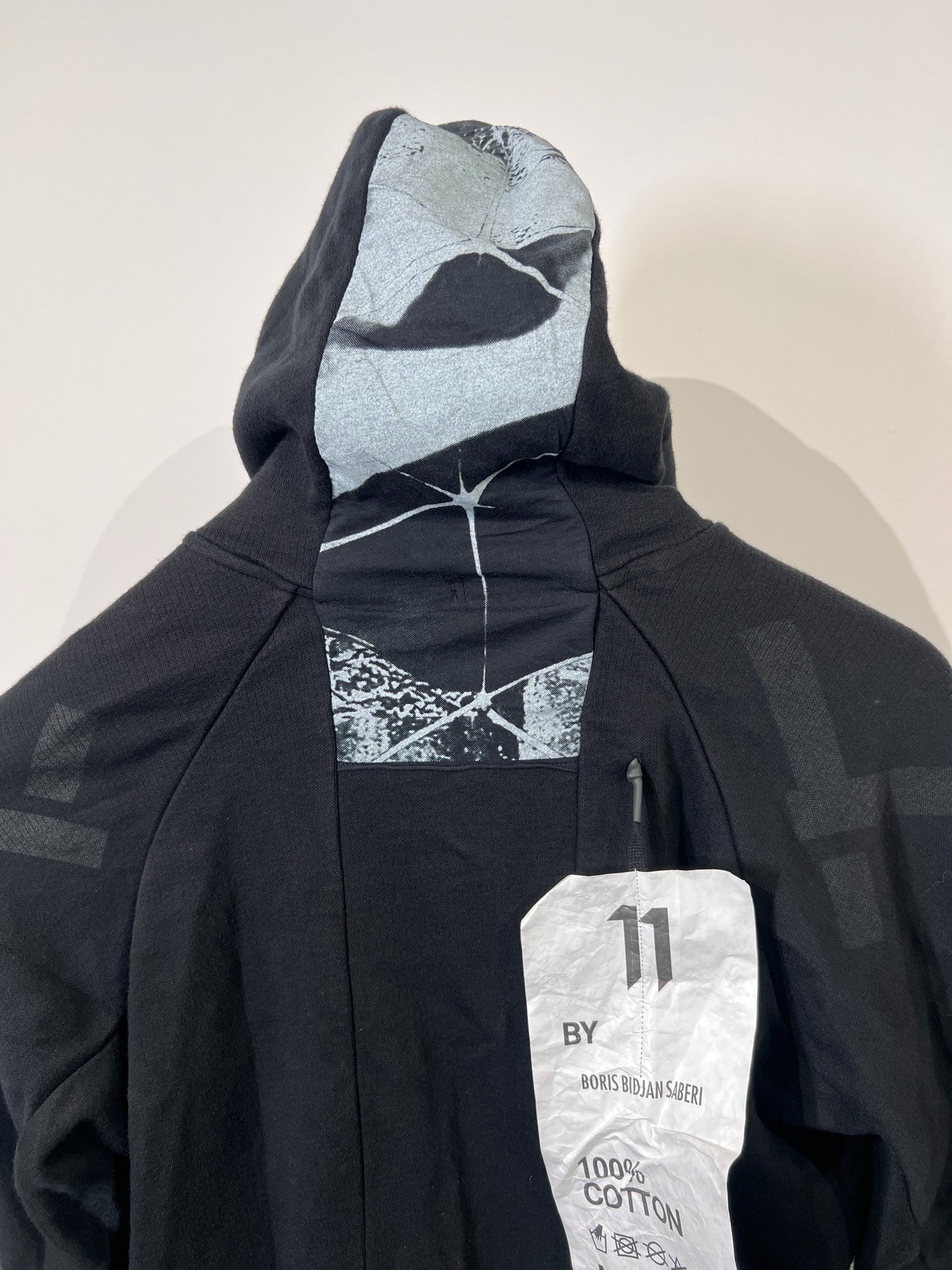 11by BBS Black Hooded Sweatshirt Jacket — back