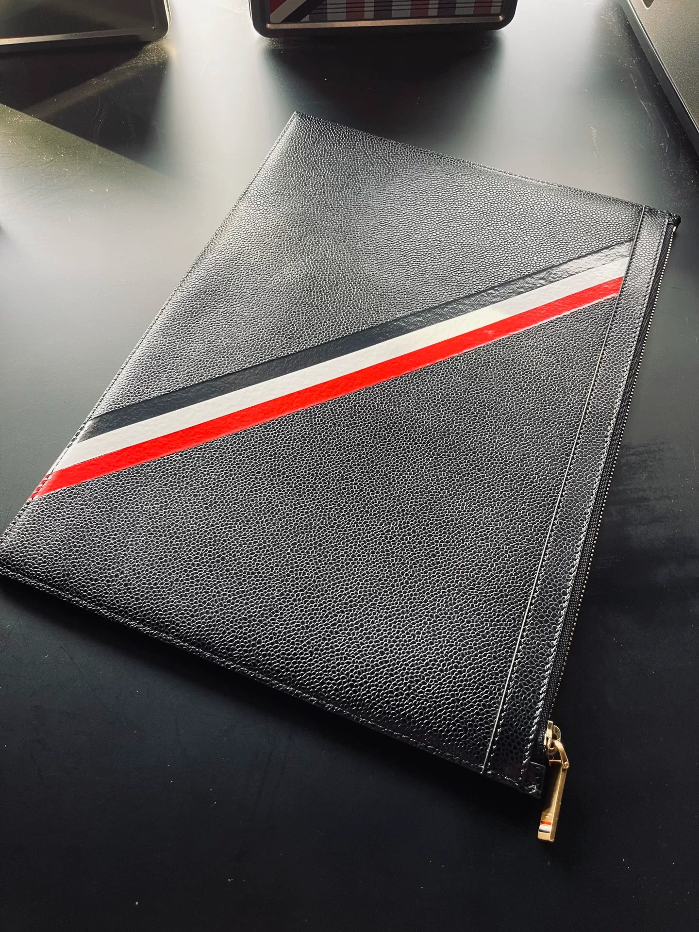 Thom Browne Three-Stripe Handbag — detail