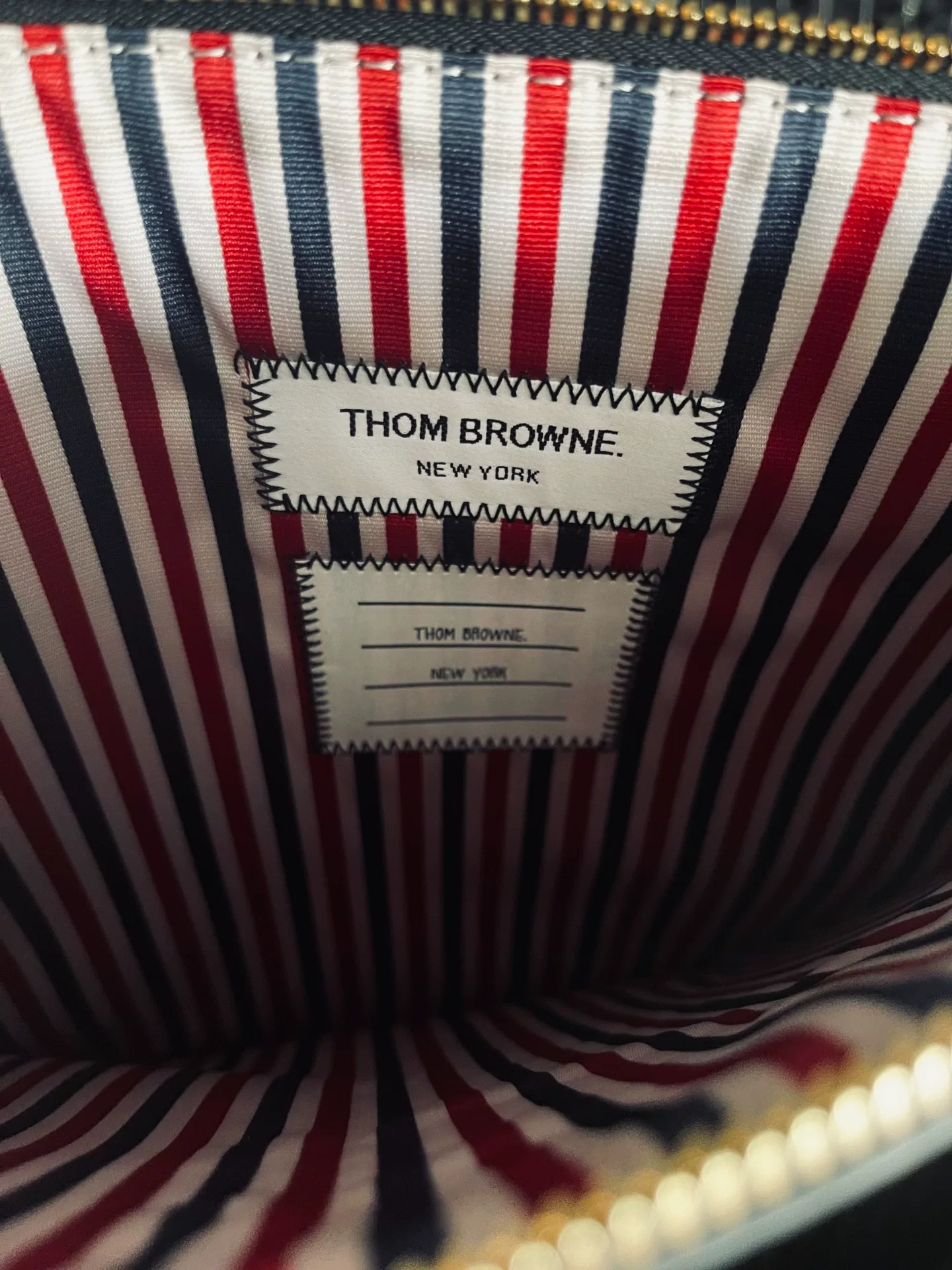 Thom Browne Three-Stripe Handbag — back
