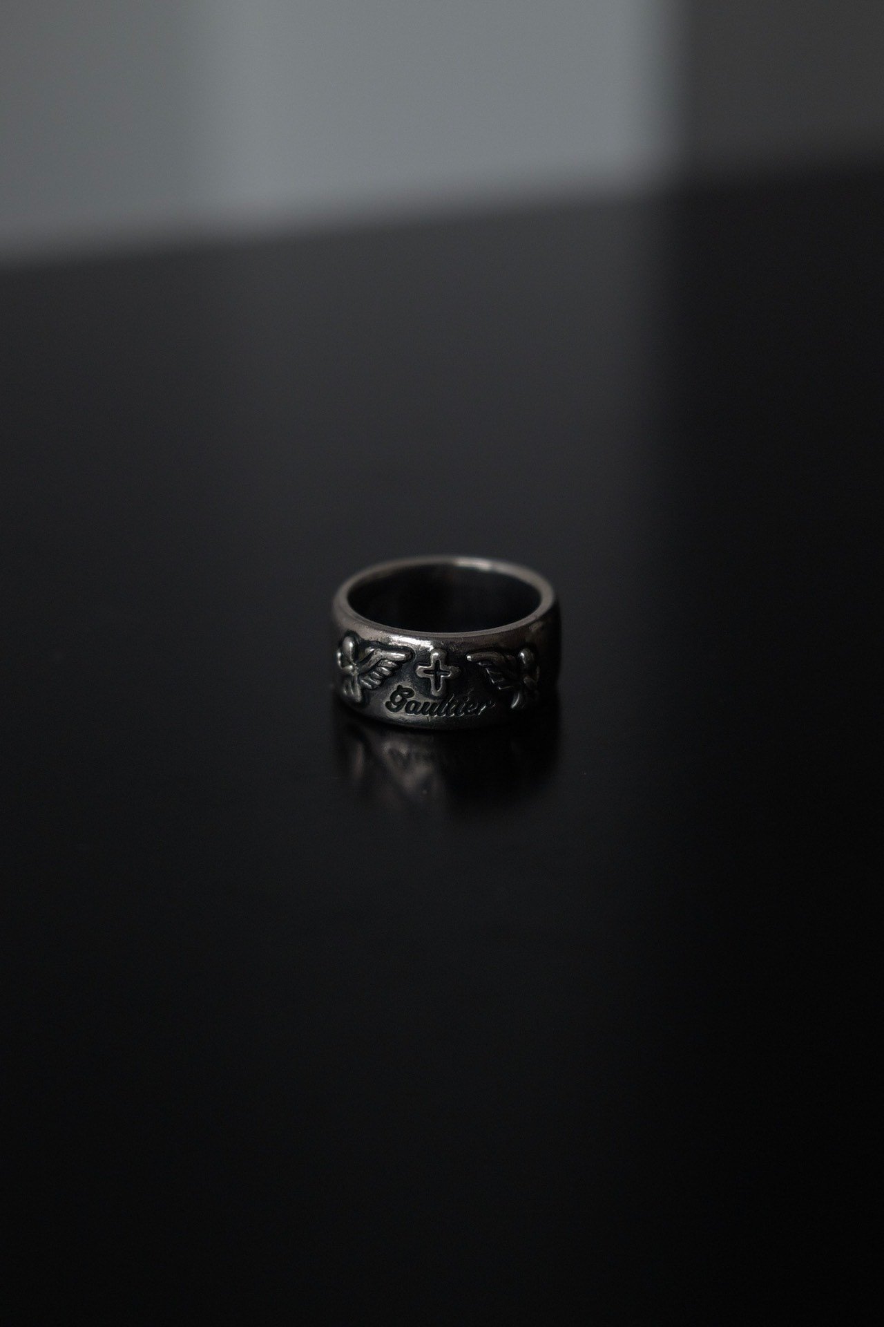 Jean Paul Gaultier Silver Cross Ring — back