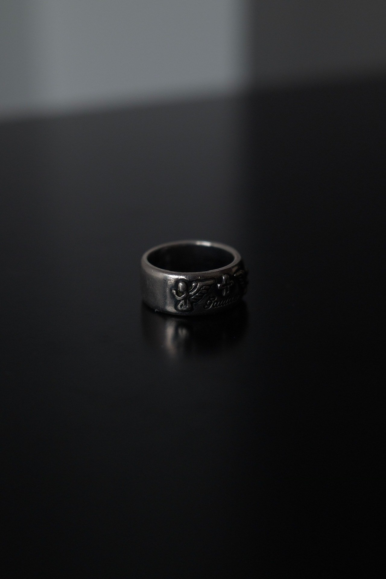 Jean Paul Gaultier Silver Cross Ring — label