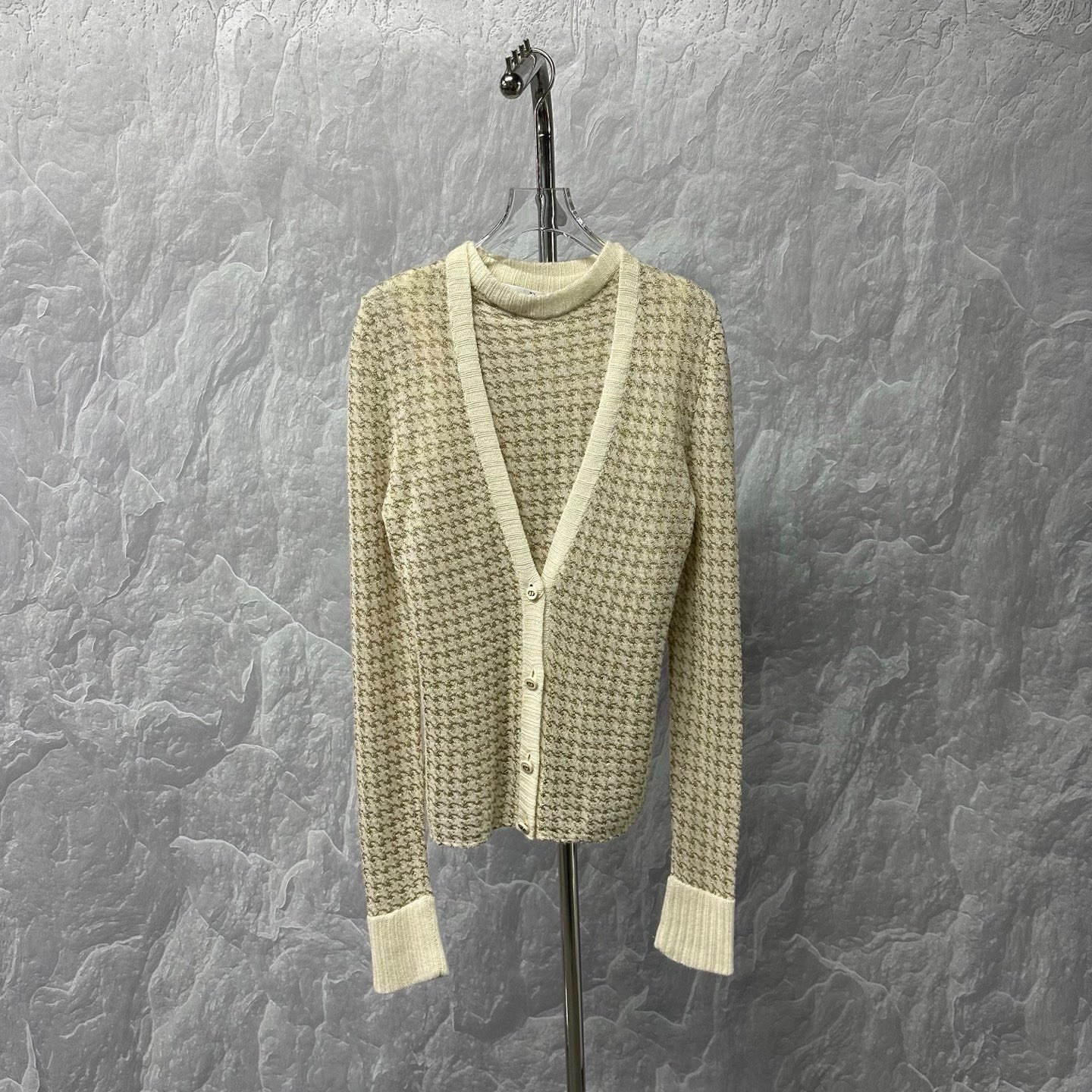 Dior Two-Piece Houndstooth Knit Set — front