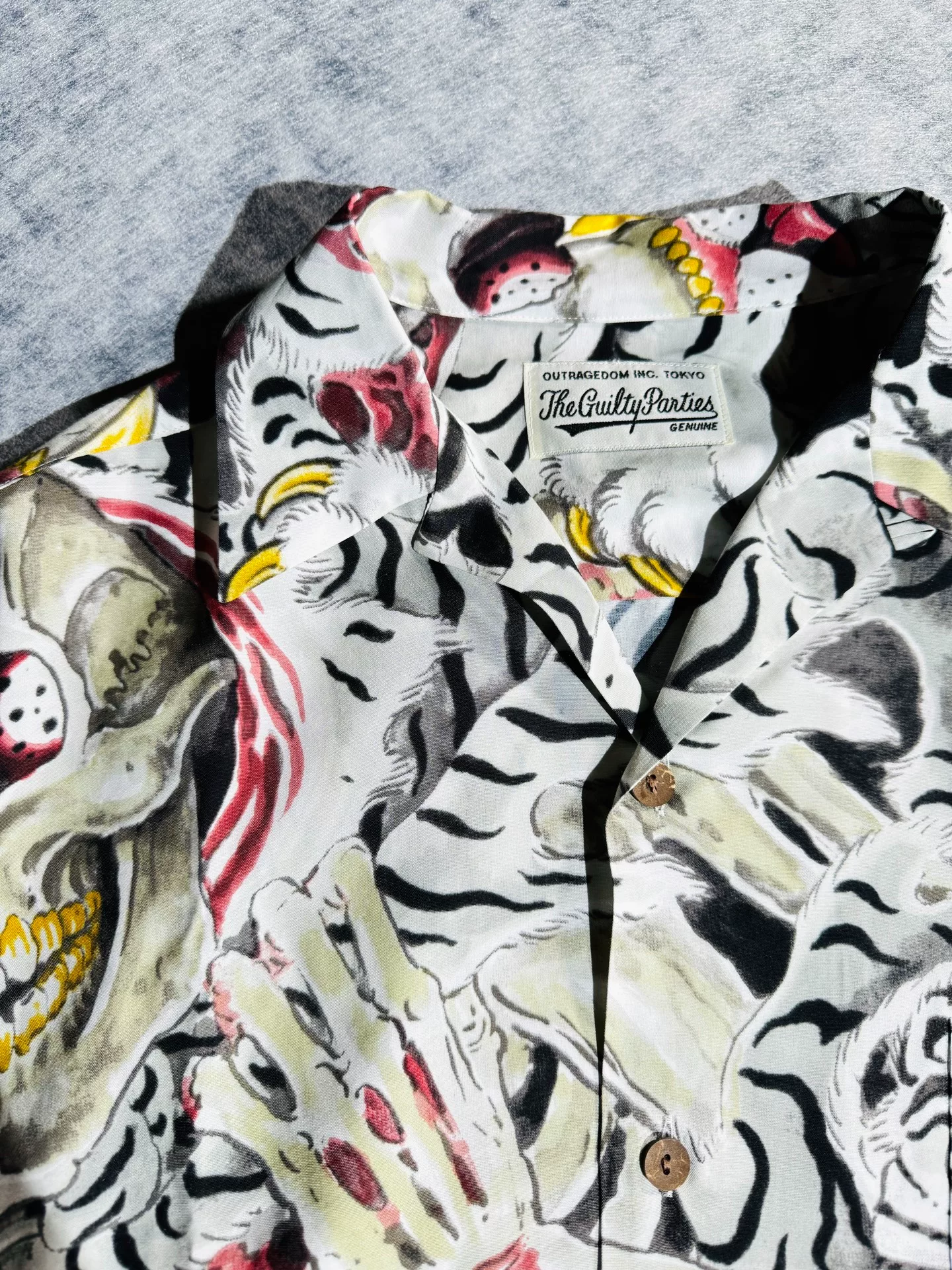 Wacko Maria Tim Lehi Hawaiian Skull Dragon Shirt — front