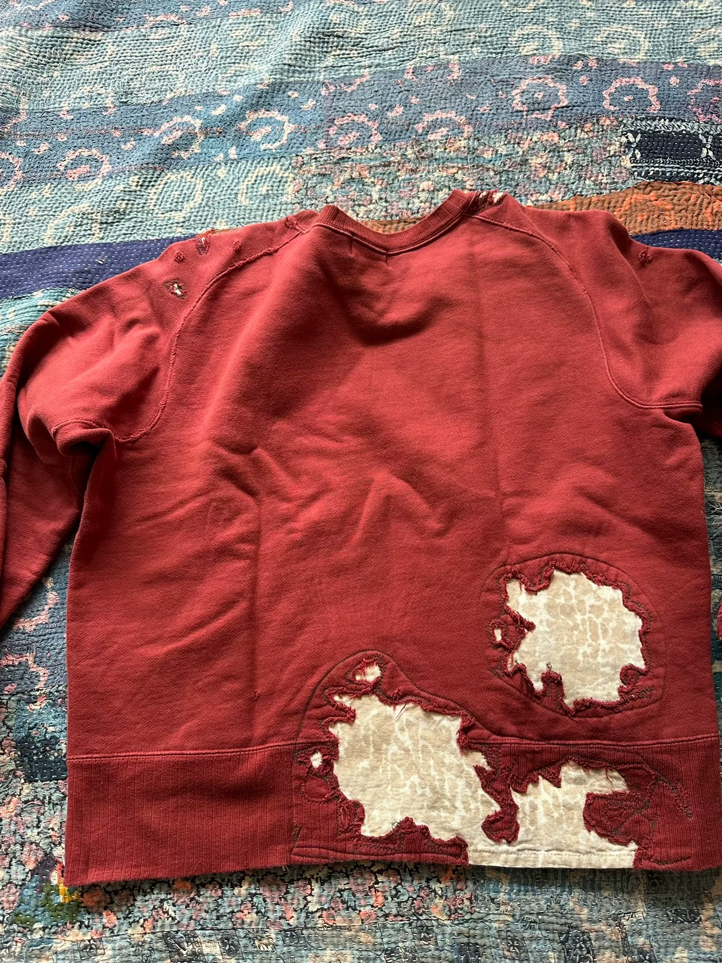 Levi's LVC Red Distressed Crewneck Sweatshirt — front