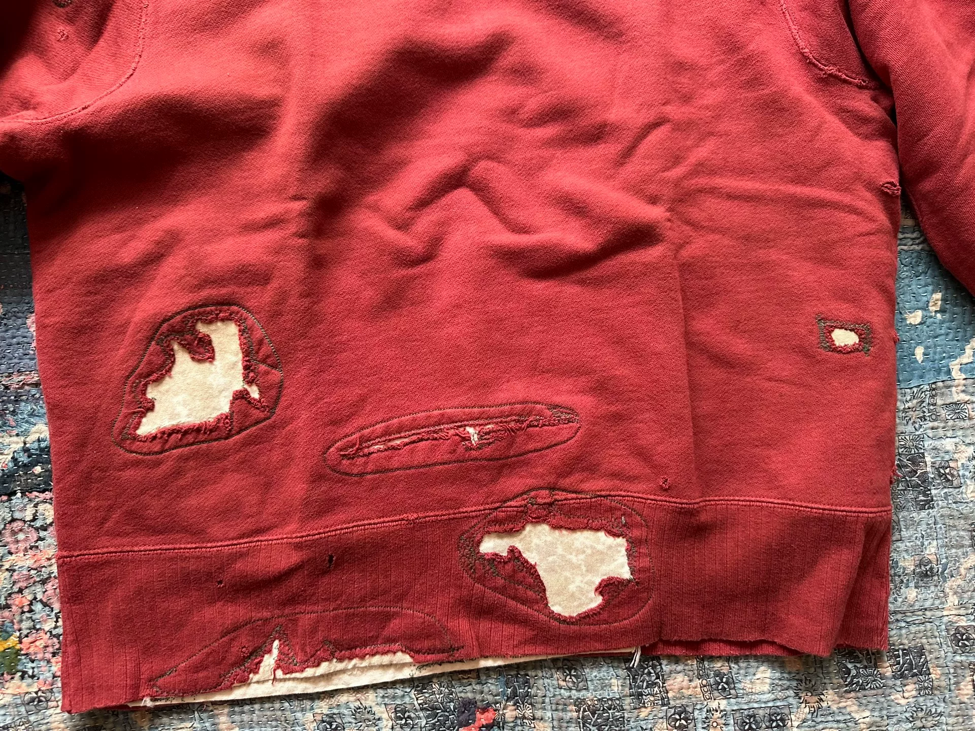 Levi's LVC Red Distressed Crewneck Sweatshirt — back