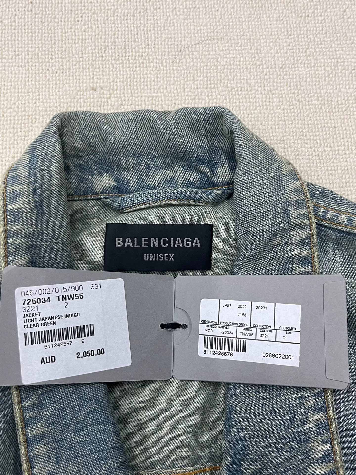 Balenciaga SS22 Rear Logo Denim Jacket — back