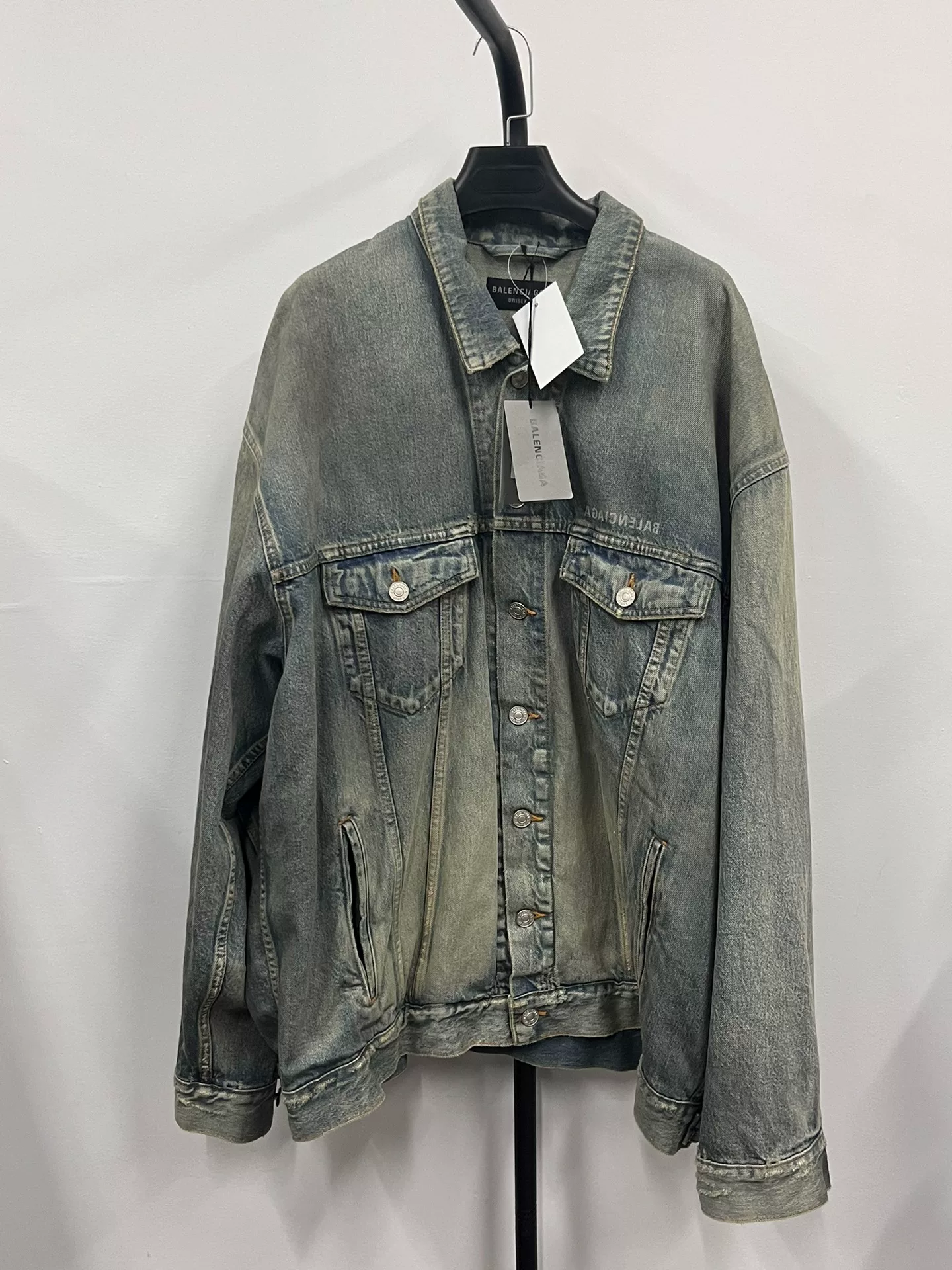 Balenciaga SS22 Rear Logo Denim Jacket — front