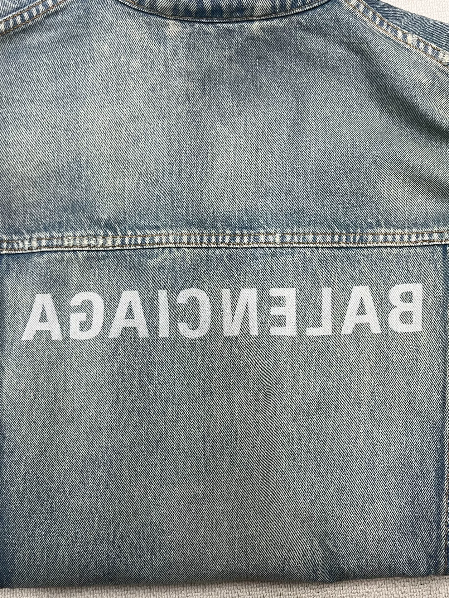 Balenciaga SS22 Rear Logo Denim Jacket — detail