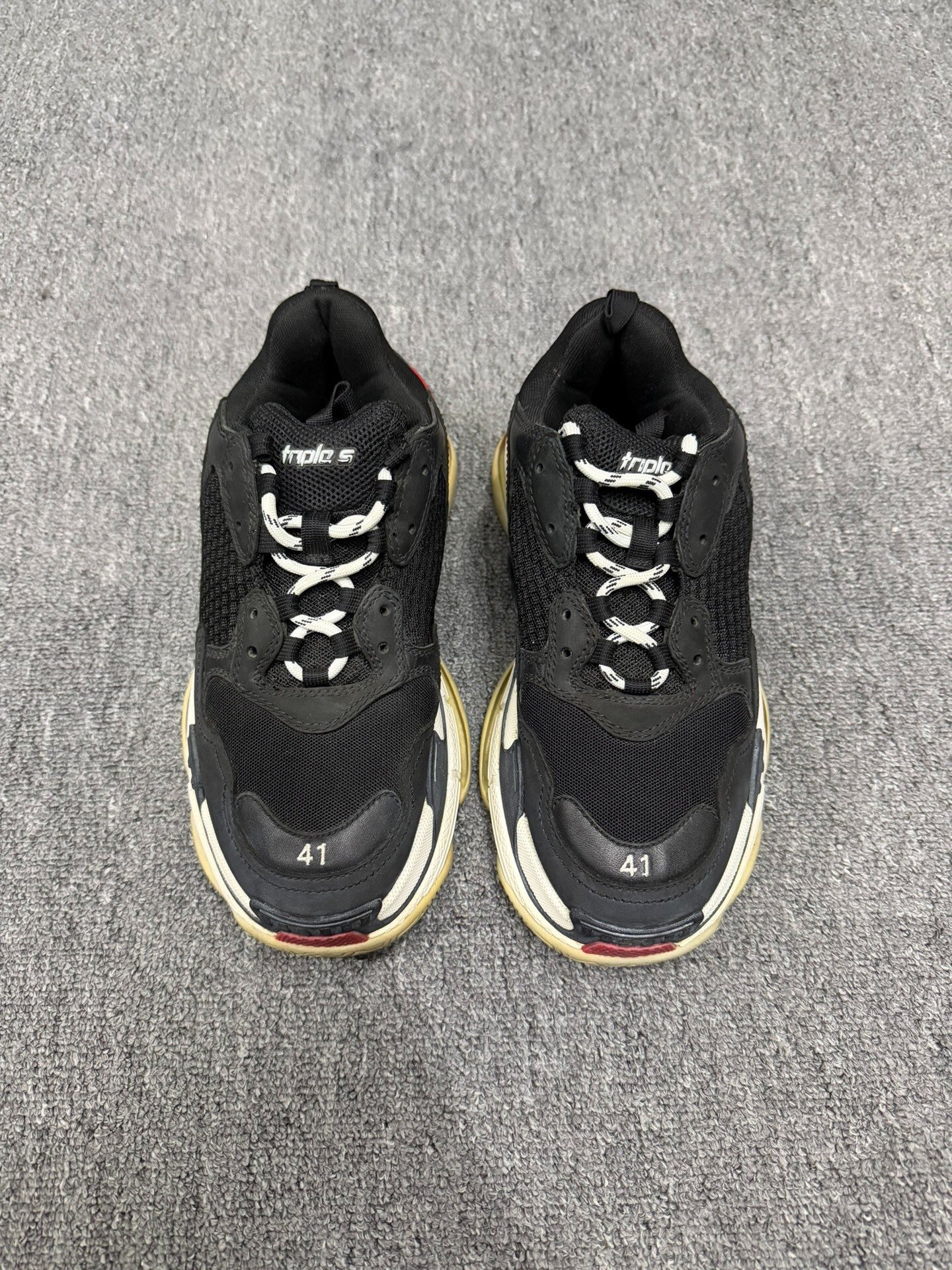 Balenciaga Triple S Black Red US 41 — front