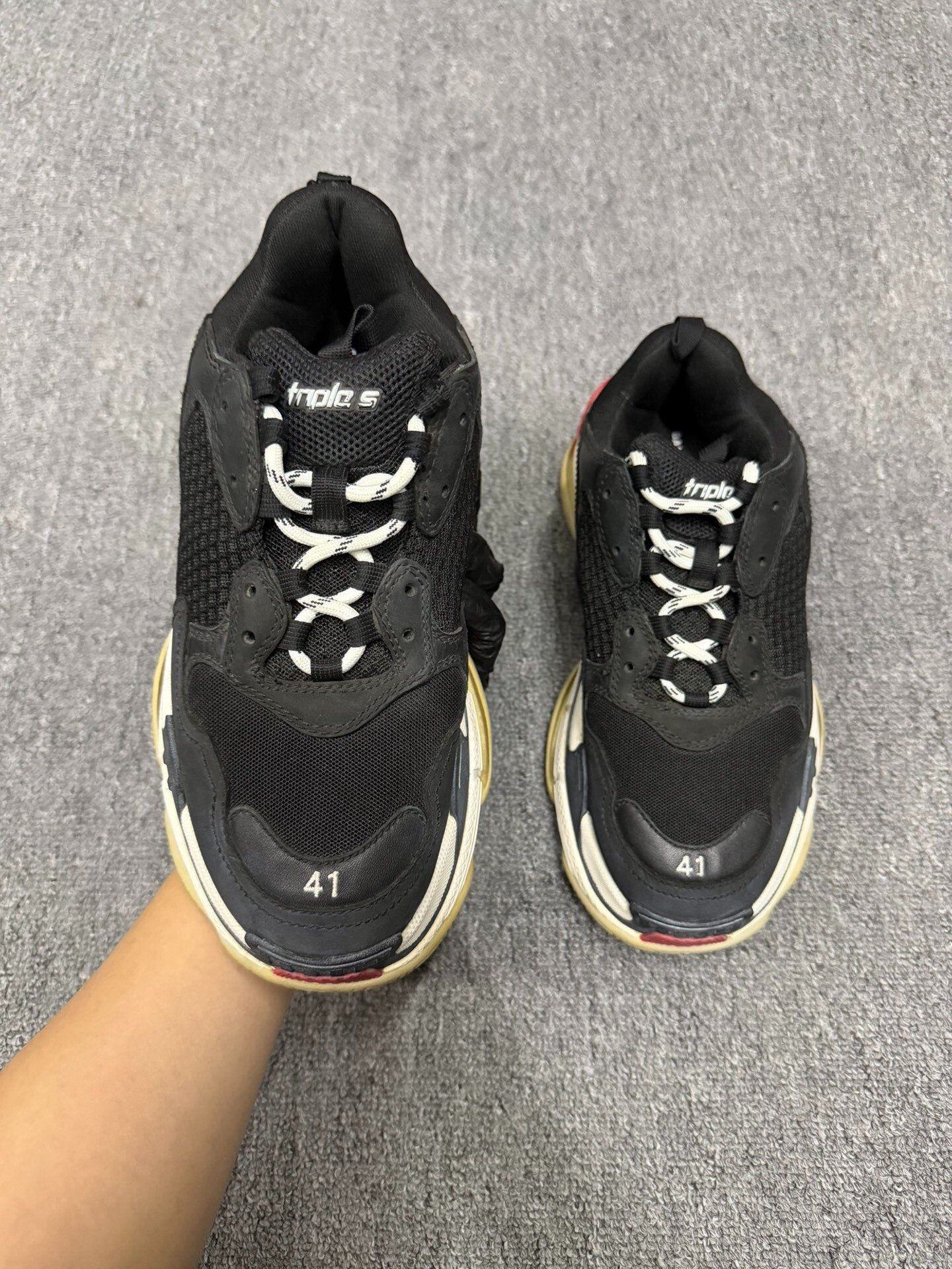 Balenciaga Triple S Black Red US 41 — back