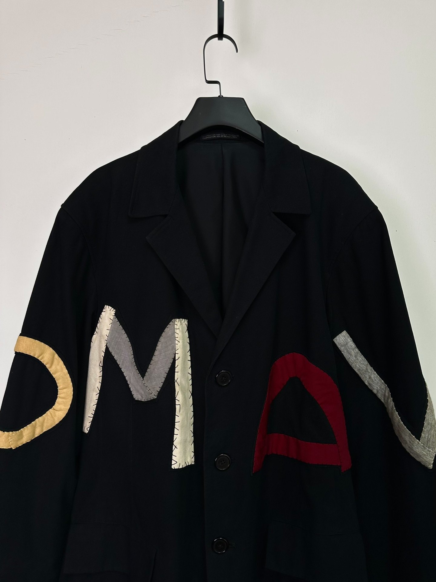 Yohji Yamamoto 90s Letter Runway Coat — label