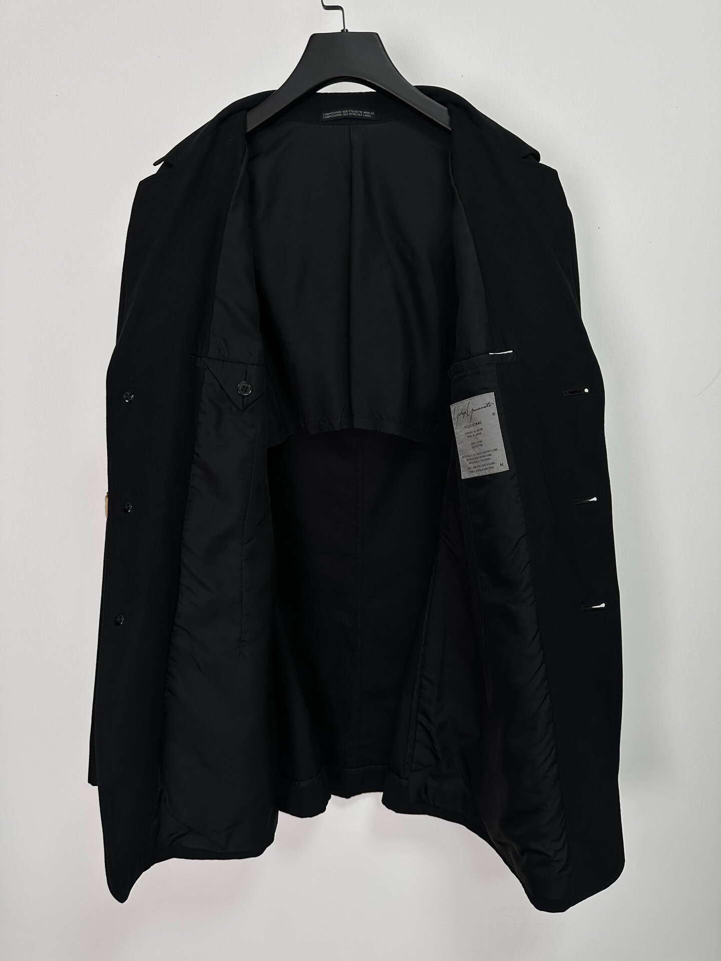 Yohji Yamamoto 90s Letter Runway Coat — back