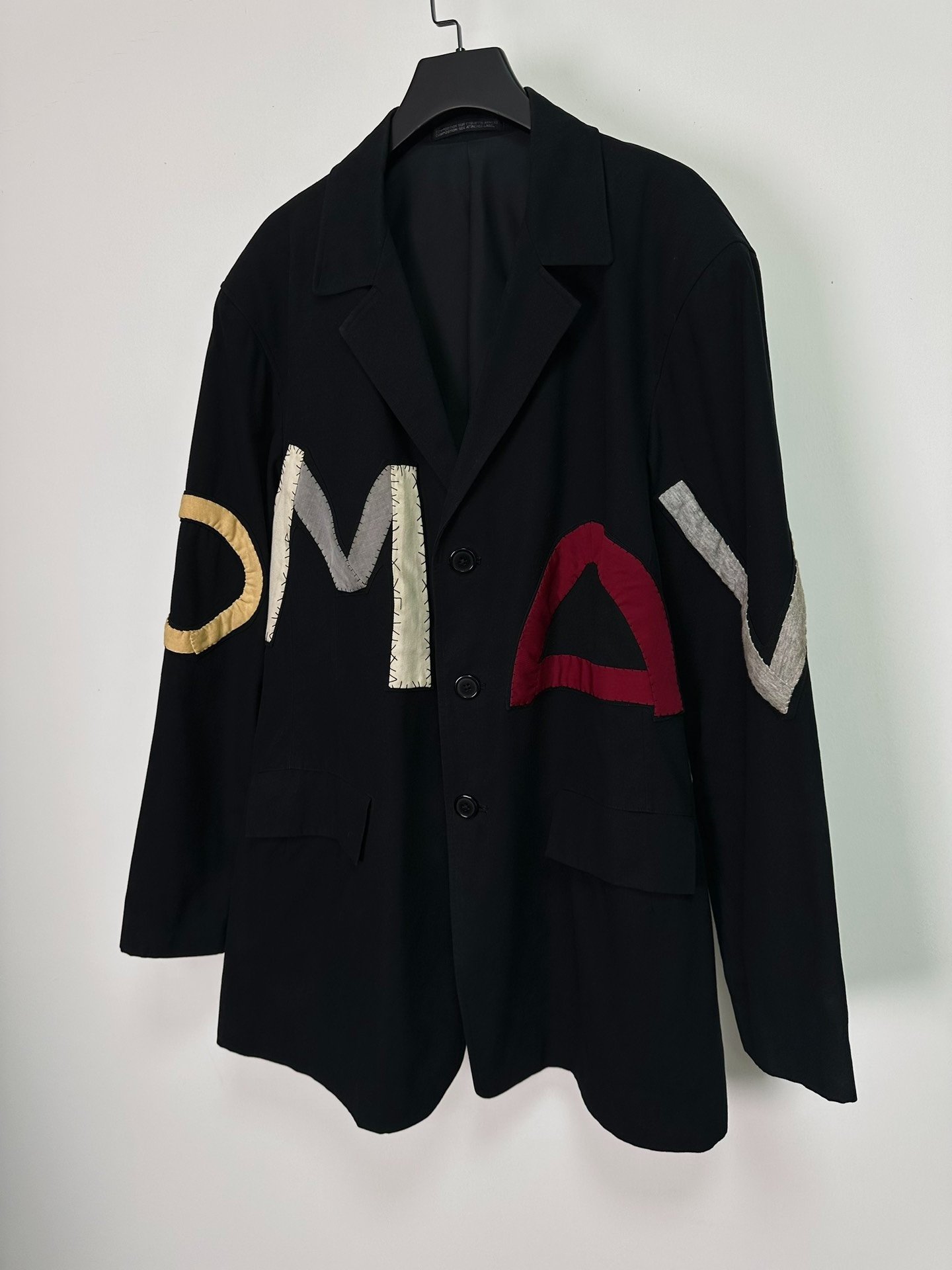 Yohji Yamamoto 90s Letter Runway Coat — detail
