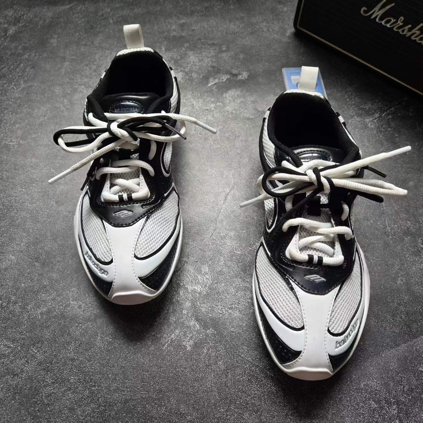 Balenciaga Radar Black White Sneakers — front
