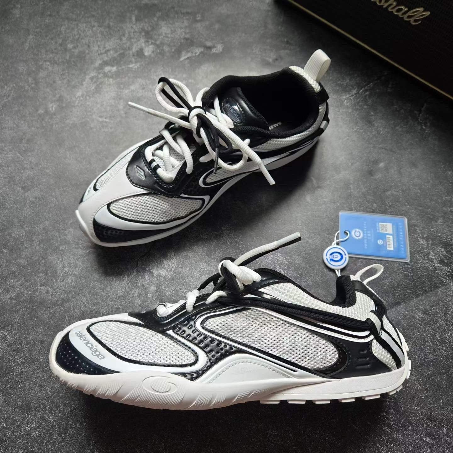 Balenciaga Radar Black White Sneakers — back
